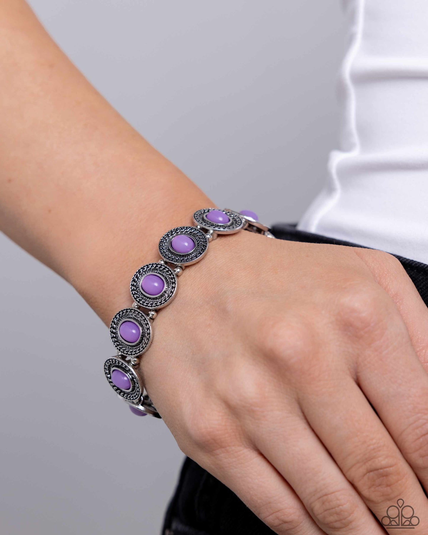 Dainty Delight - Silver w/Purple Bracelet