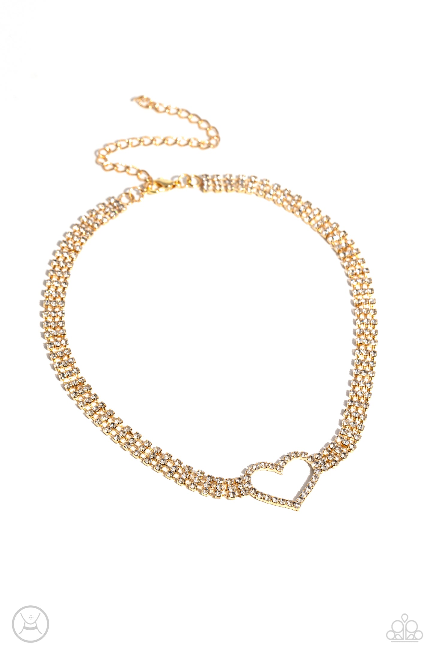 Rows of Romance - Gold Heart Necklace