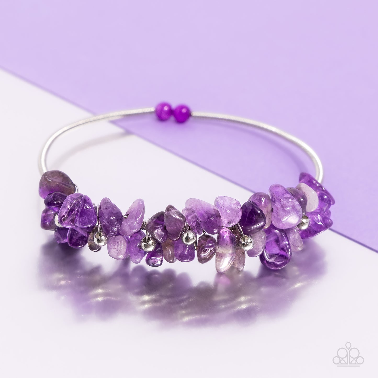 Dainty Deconstruction - Silver w/Purple Bracelet