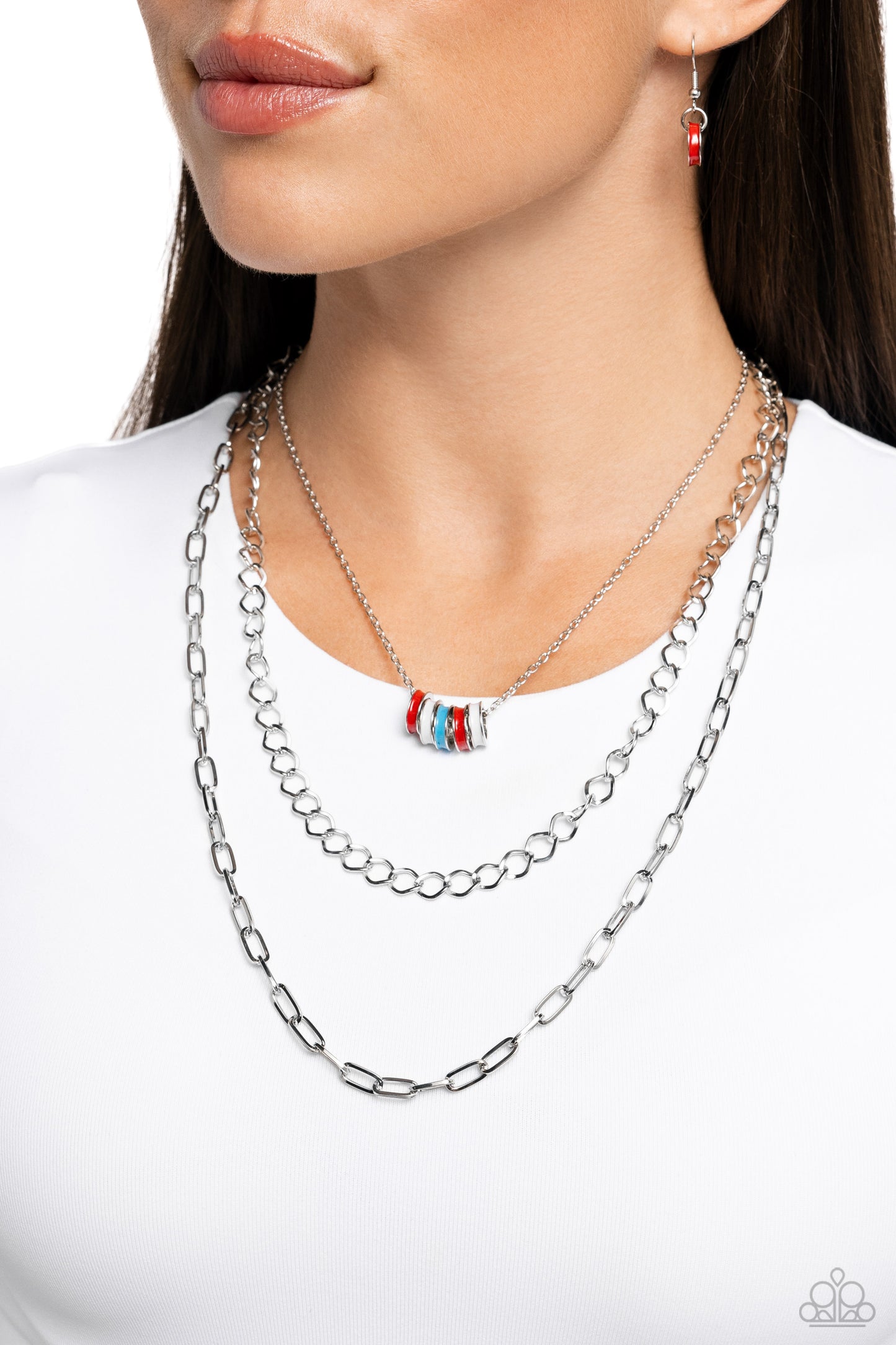Colorful Cadet - Silver w/Multi Necklace