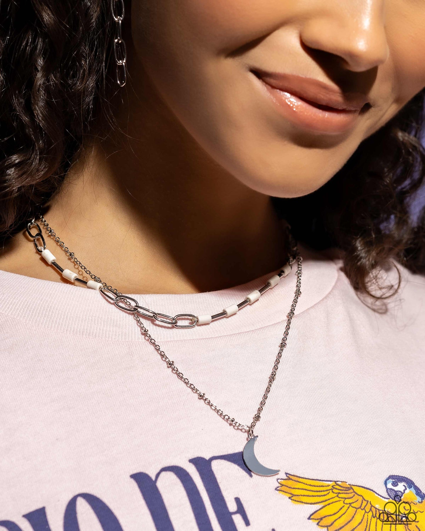 Lunar Lucidity - Silver w/White Stone Necklace