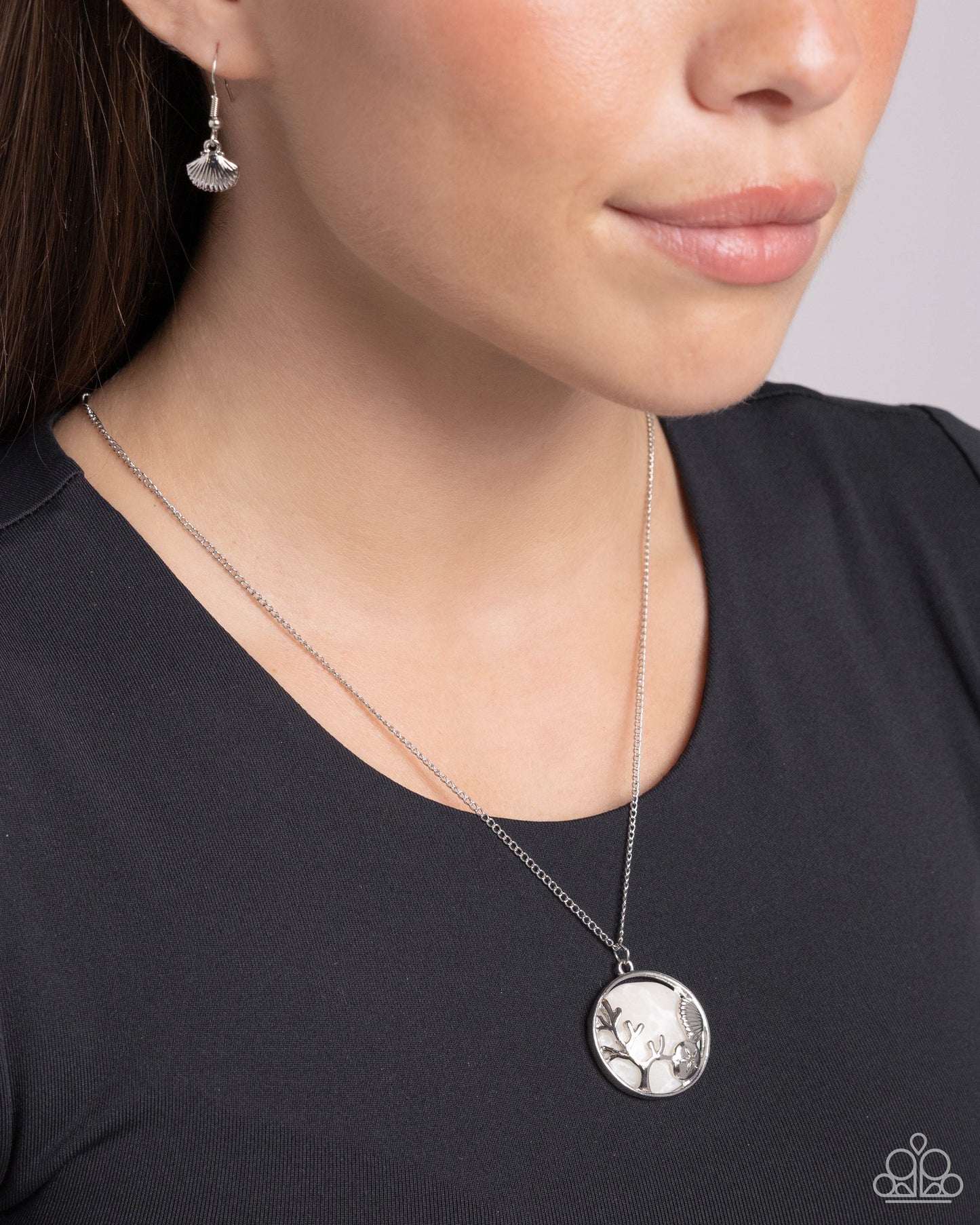 Opulent Ostentation - Silver w/White Necklace