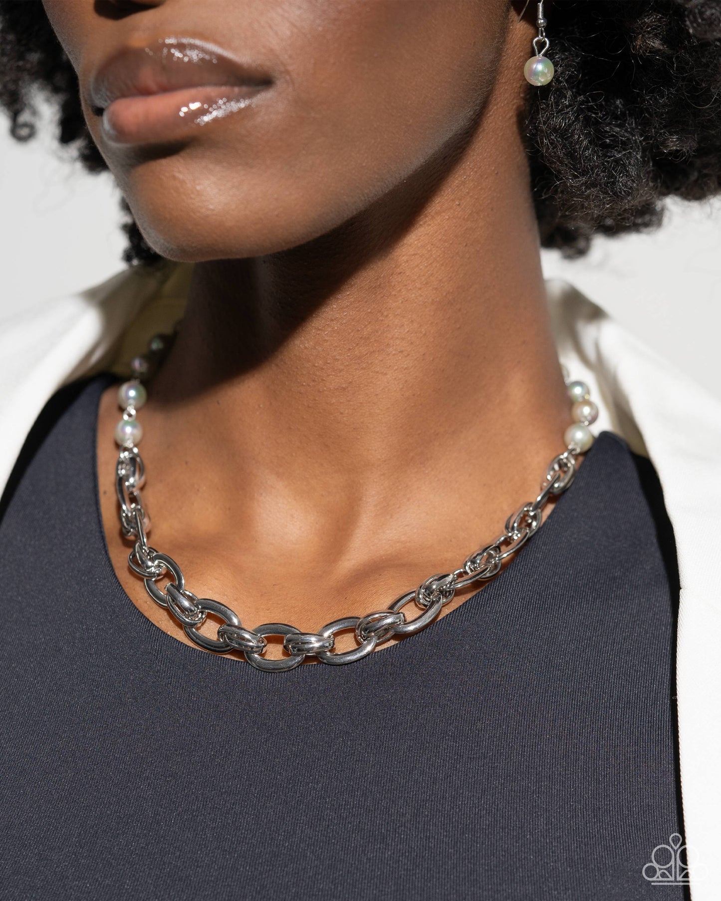 Dual Daydream - Silver w/Pearls Necklace