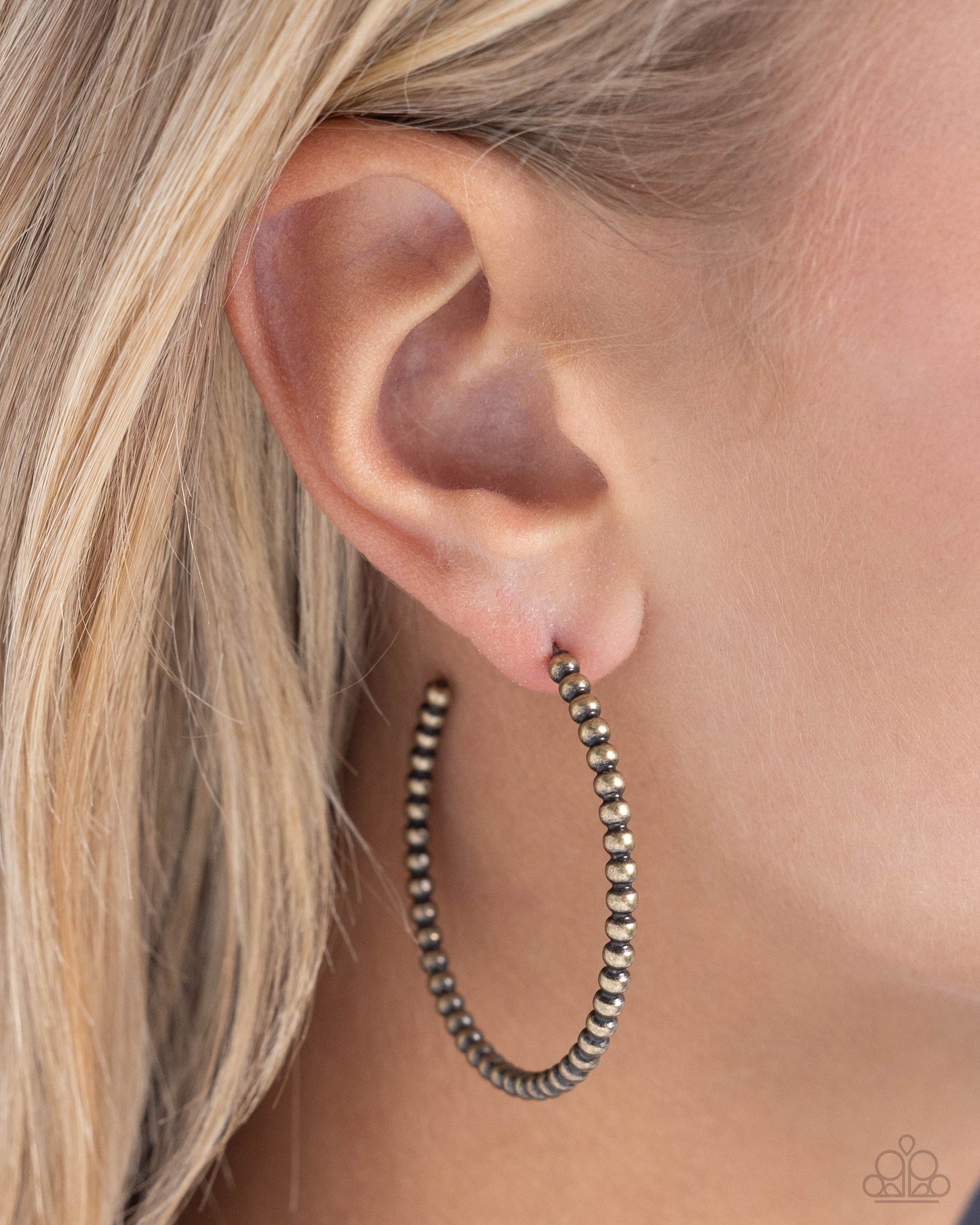 Manufactured Monochromatic - Brass Hoop Earrings