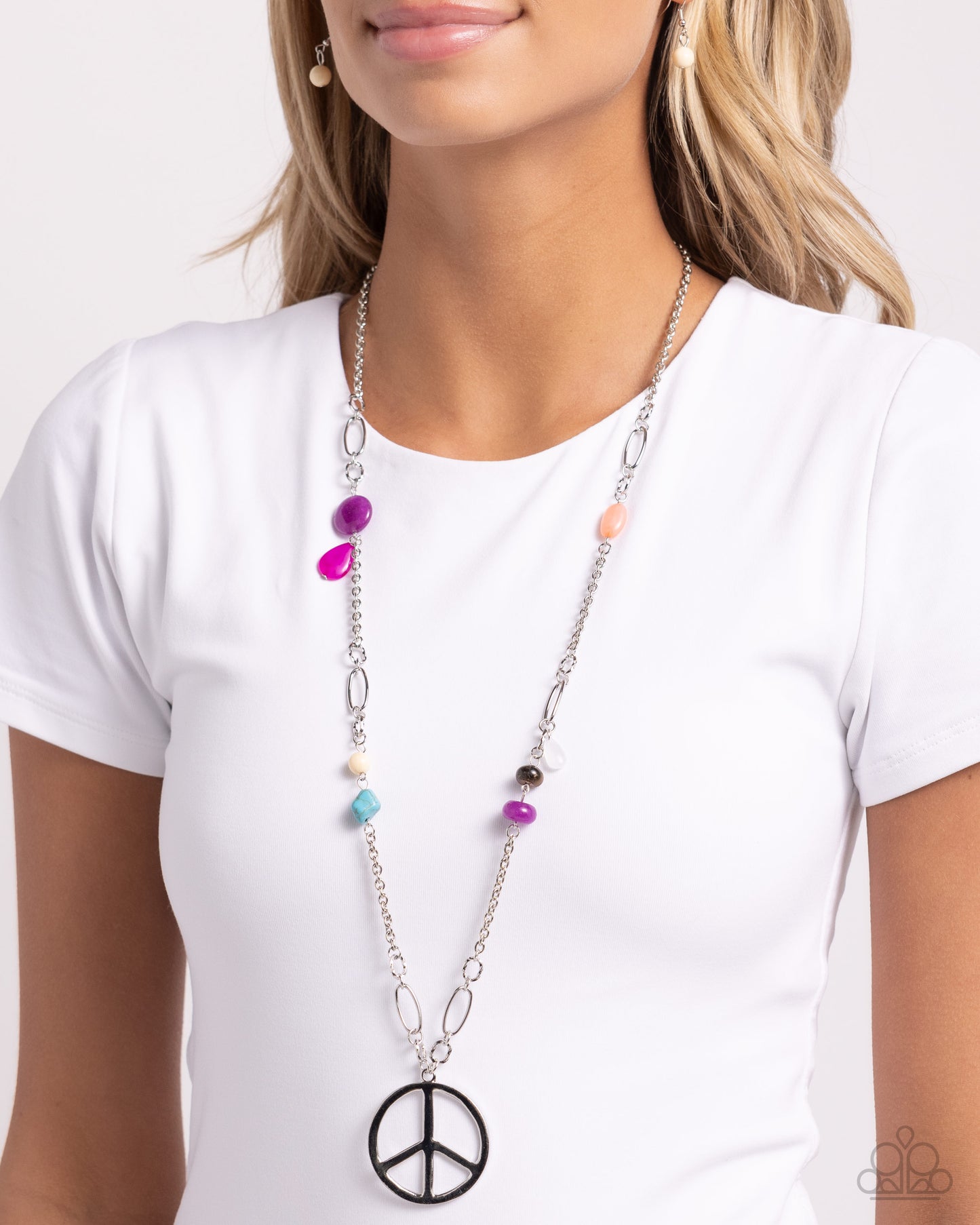 Peaceful Playtime - Silver Multi Necklace