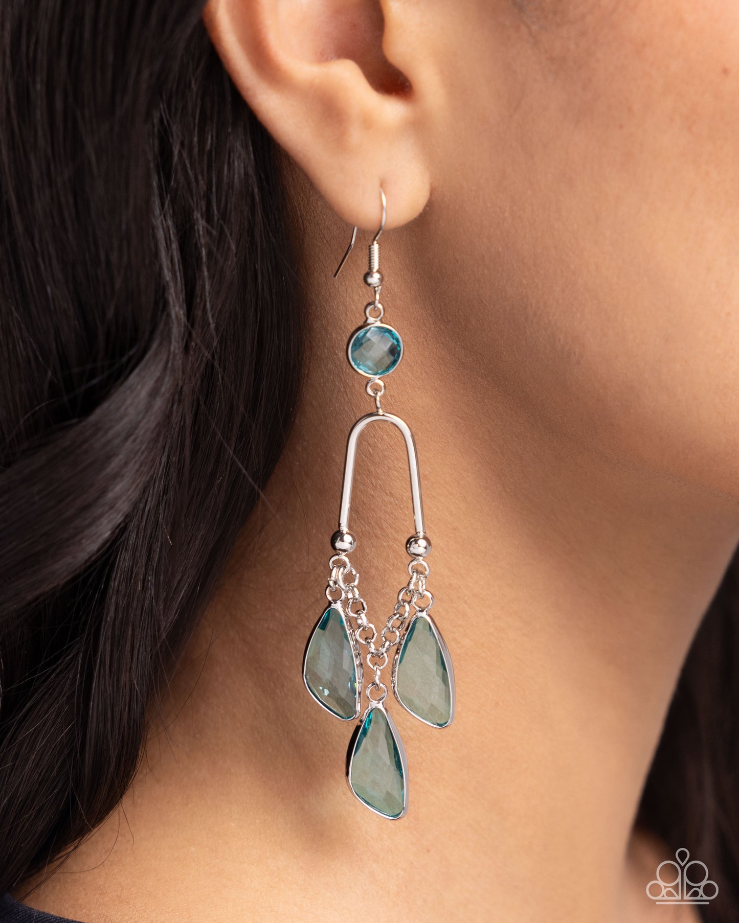 Winged Wardrobe - Silver Blue Earrings