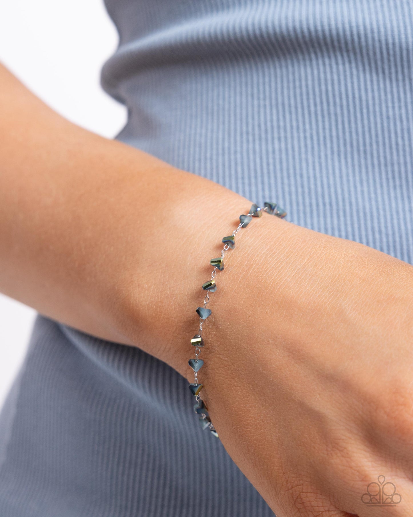 Chiseled Character - Silver w/Blue Bracelet