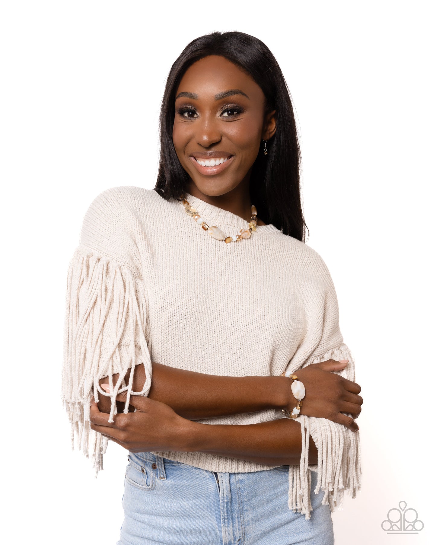 Apartment Accent - White-Brown Bracelet