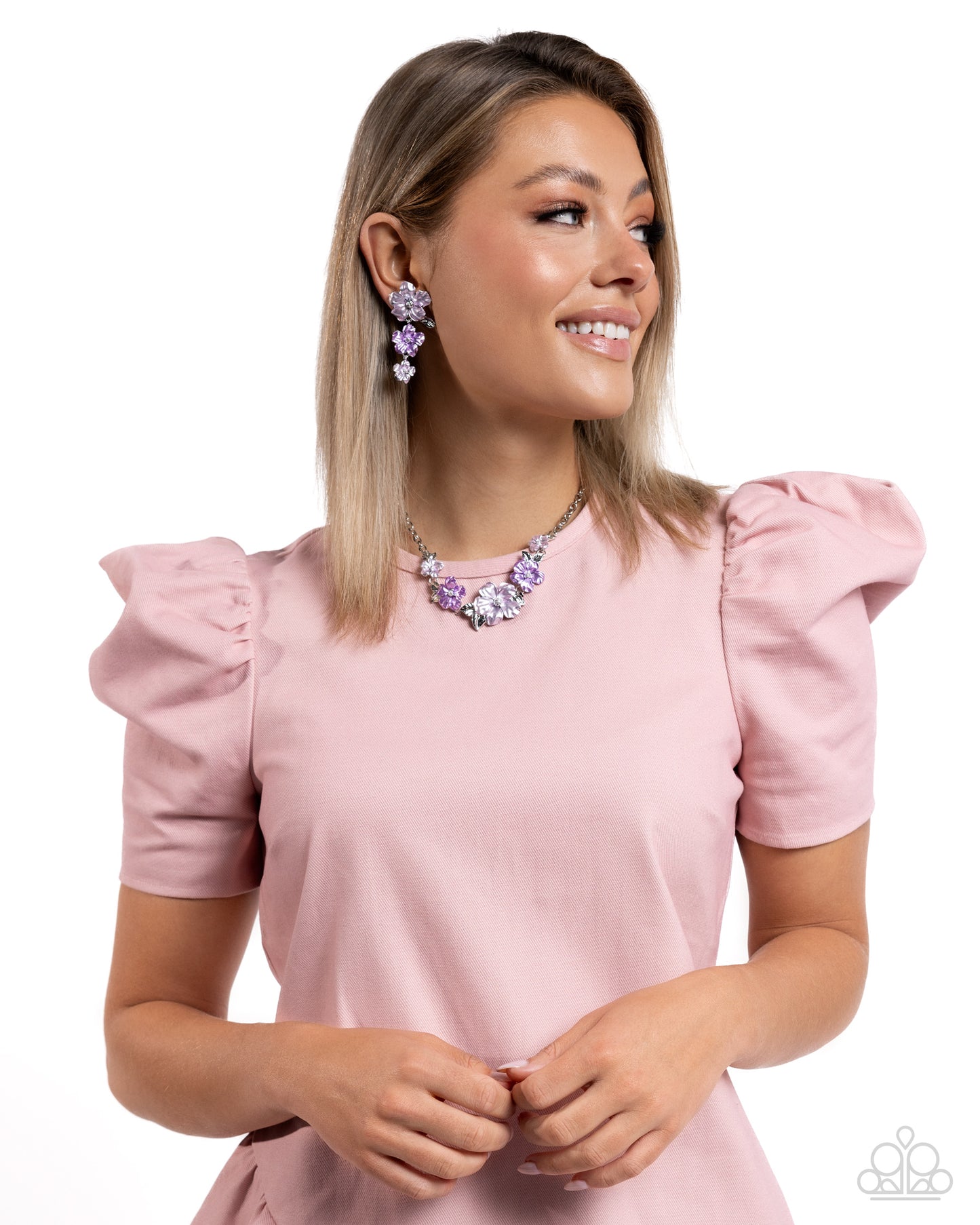 Bouquet Brilliance - Silver w/Purple Necklace