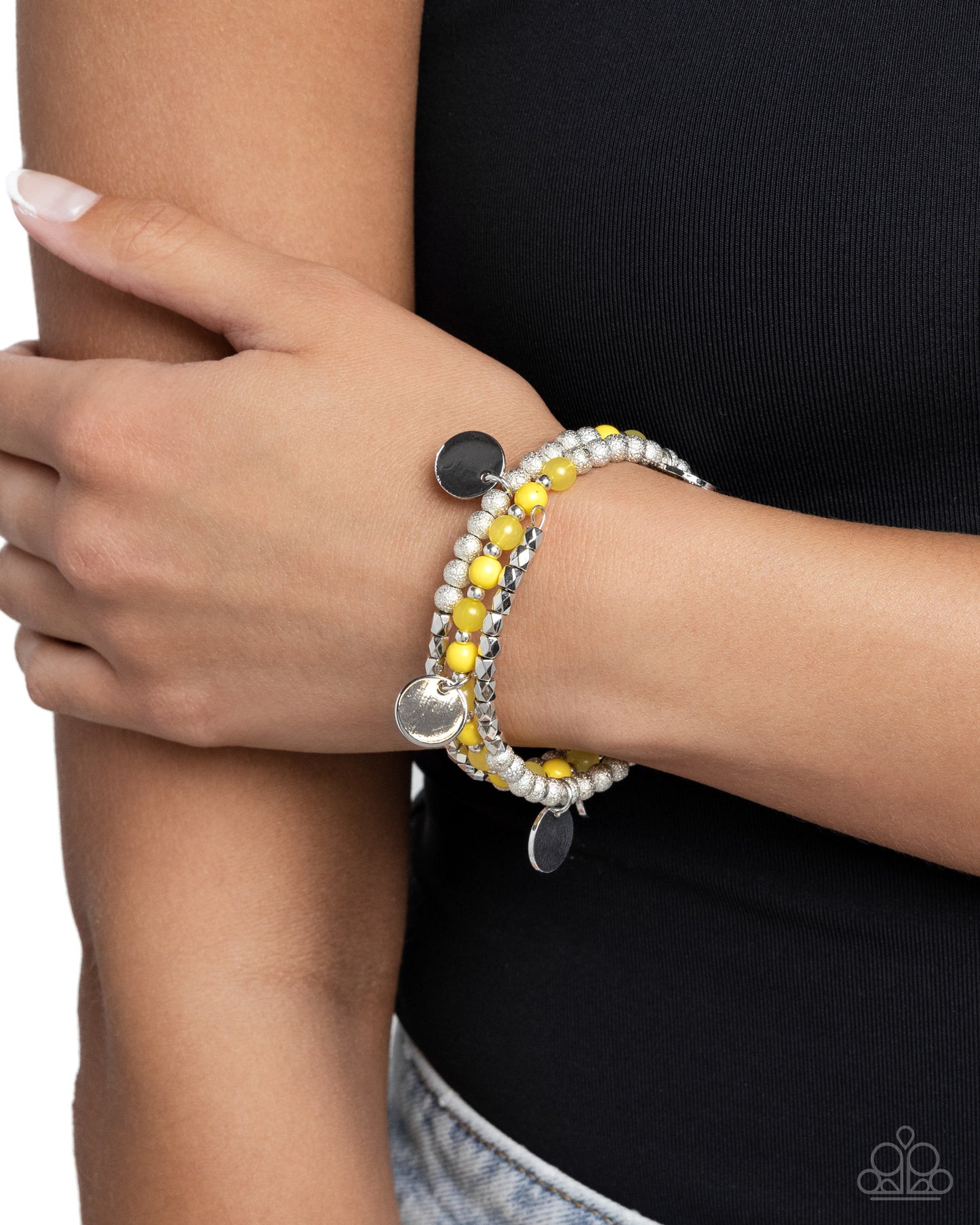 Boundless Beaches - Silver w/Yellow Bracelet