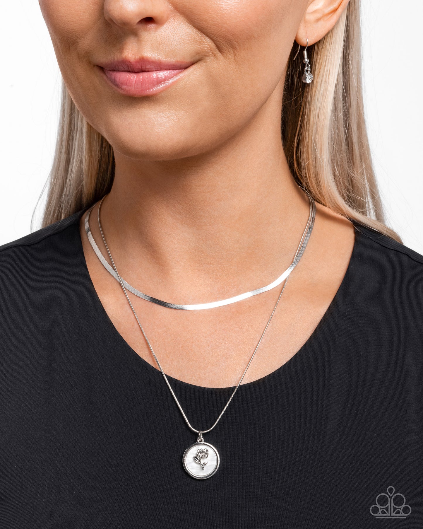 Garden Gallery - Silver w/White Necklace
