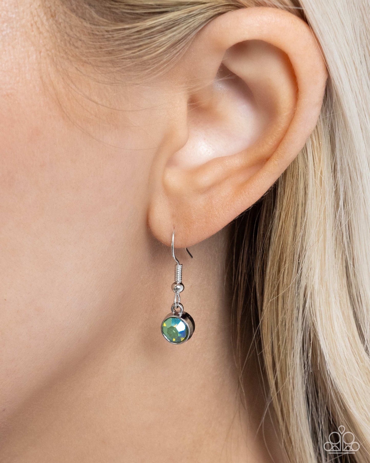 Anchored Accent - Silver w/Green Anchor Necklace