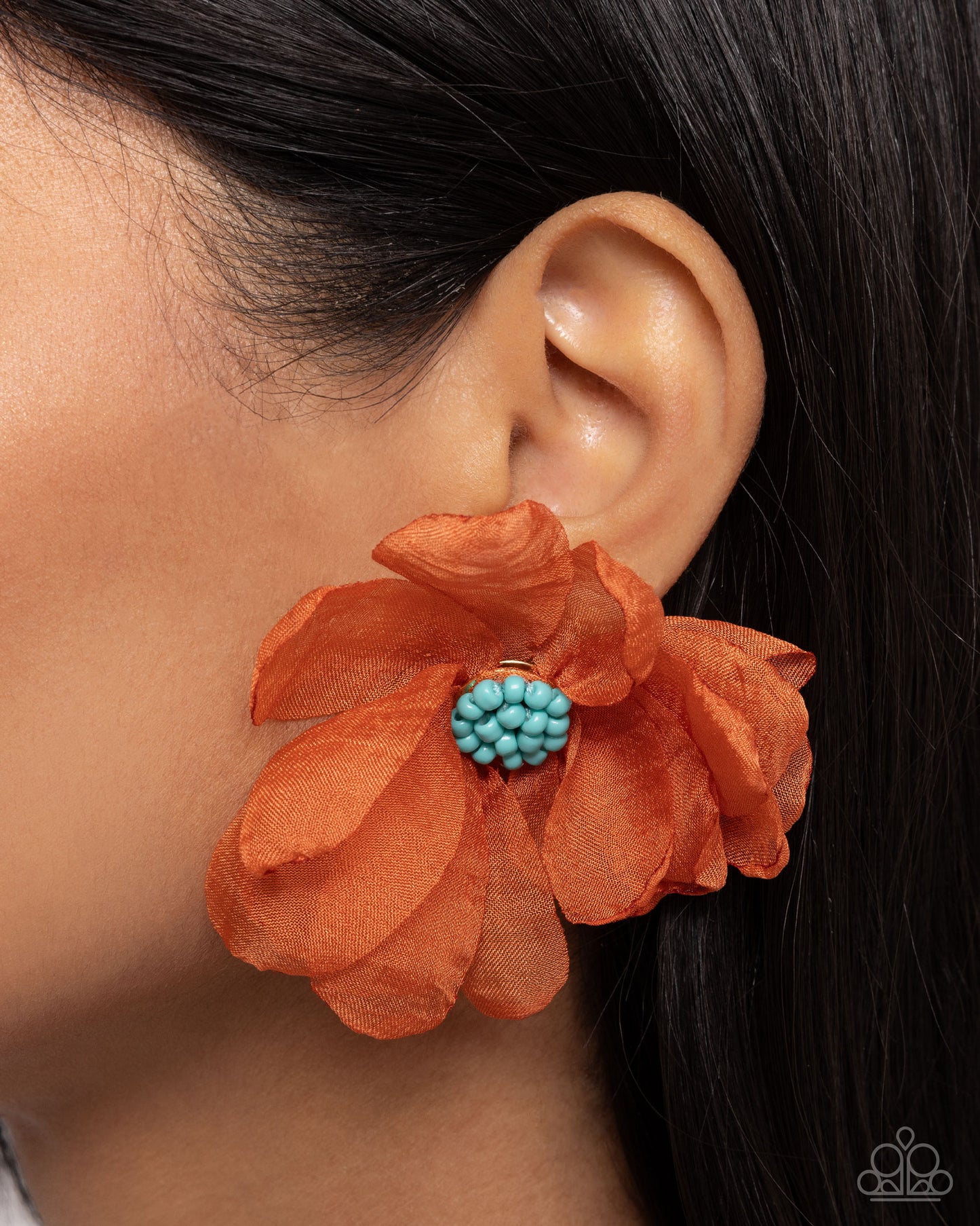 Part Of Your World - Orange Flower Earrings