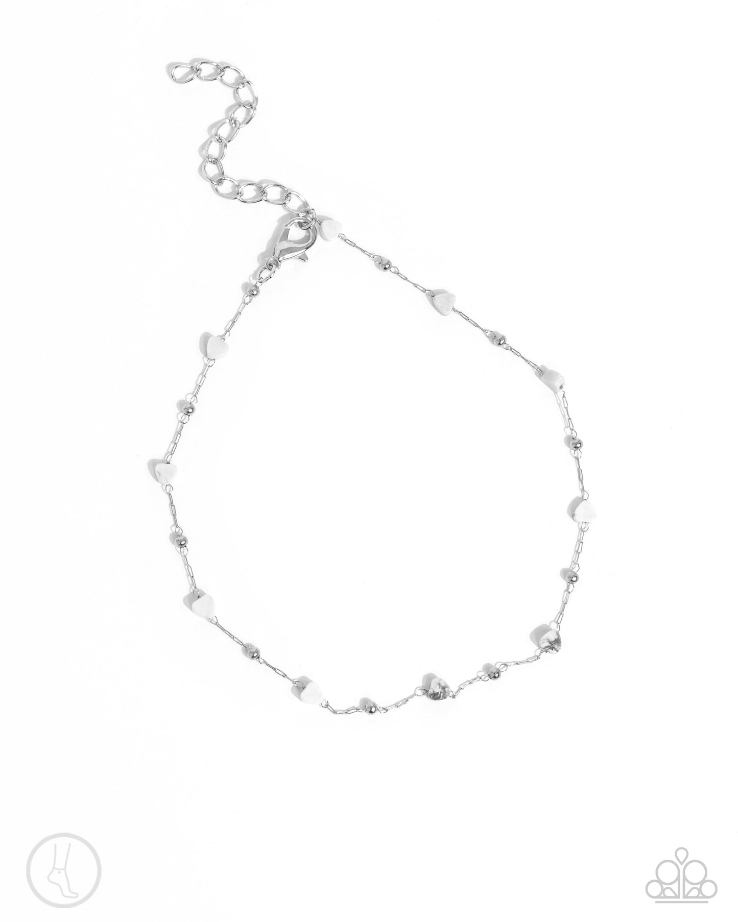 Dont Mention It - Silver w/White Anklet