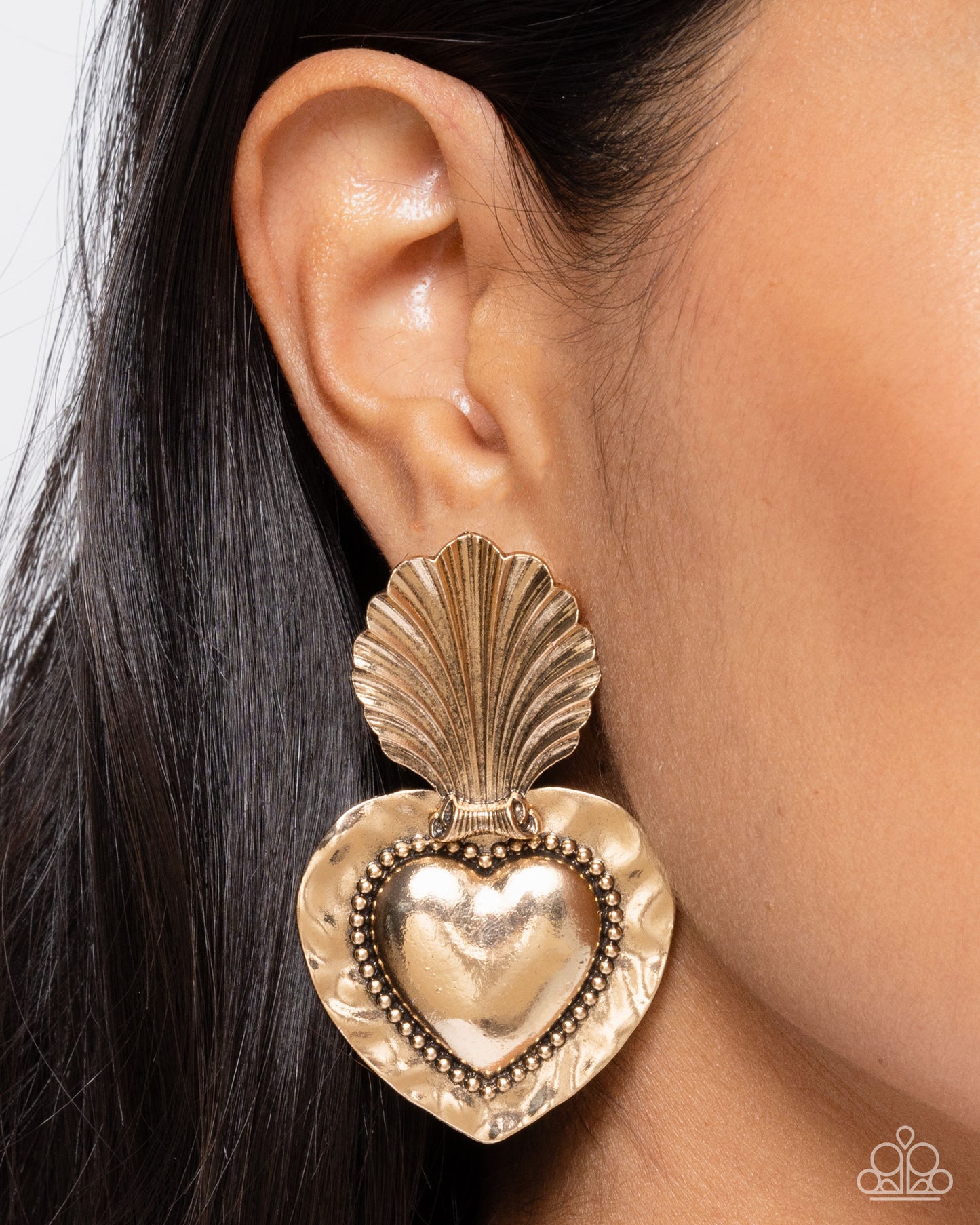 Mythical Moment - Gold Heart Earrings