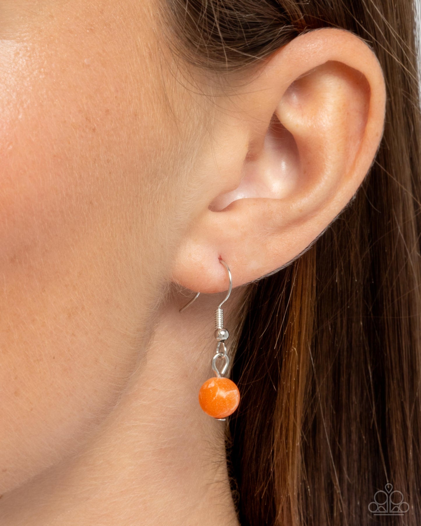 Change of Country - Silver w/Orange Necklace