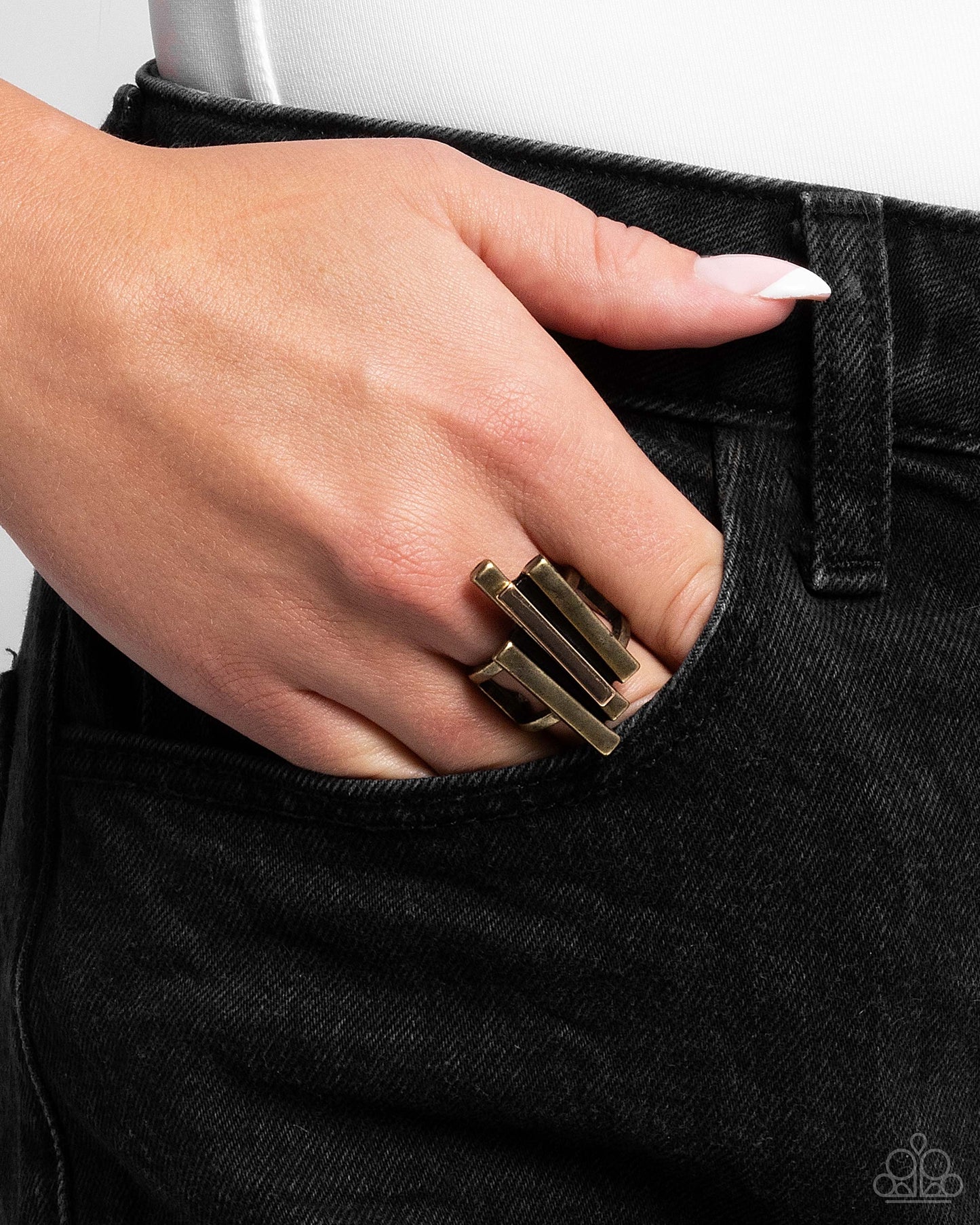 Linear Loot - Brass & Gold Ring