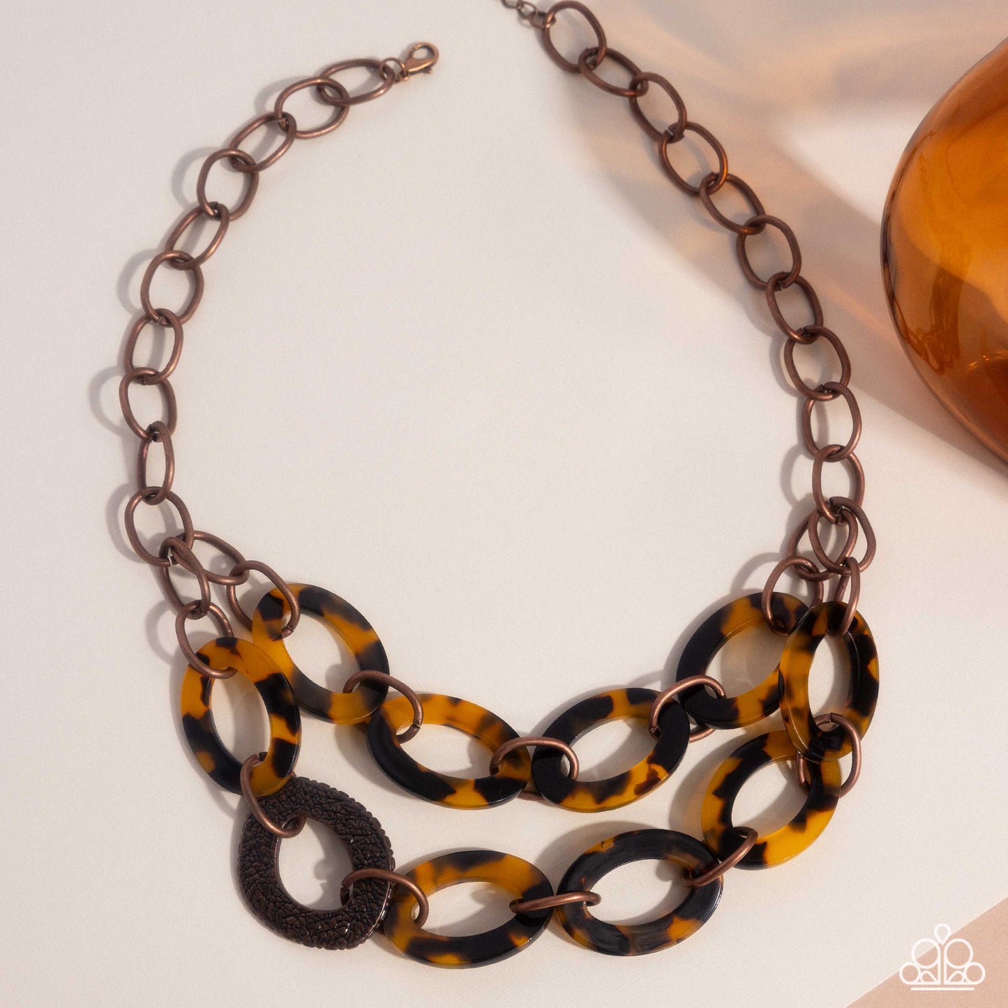 Patterned Presto - Copper w/Tortoiseshell Necklace