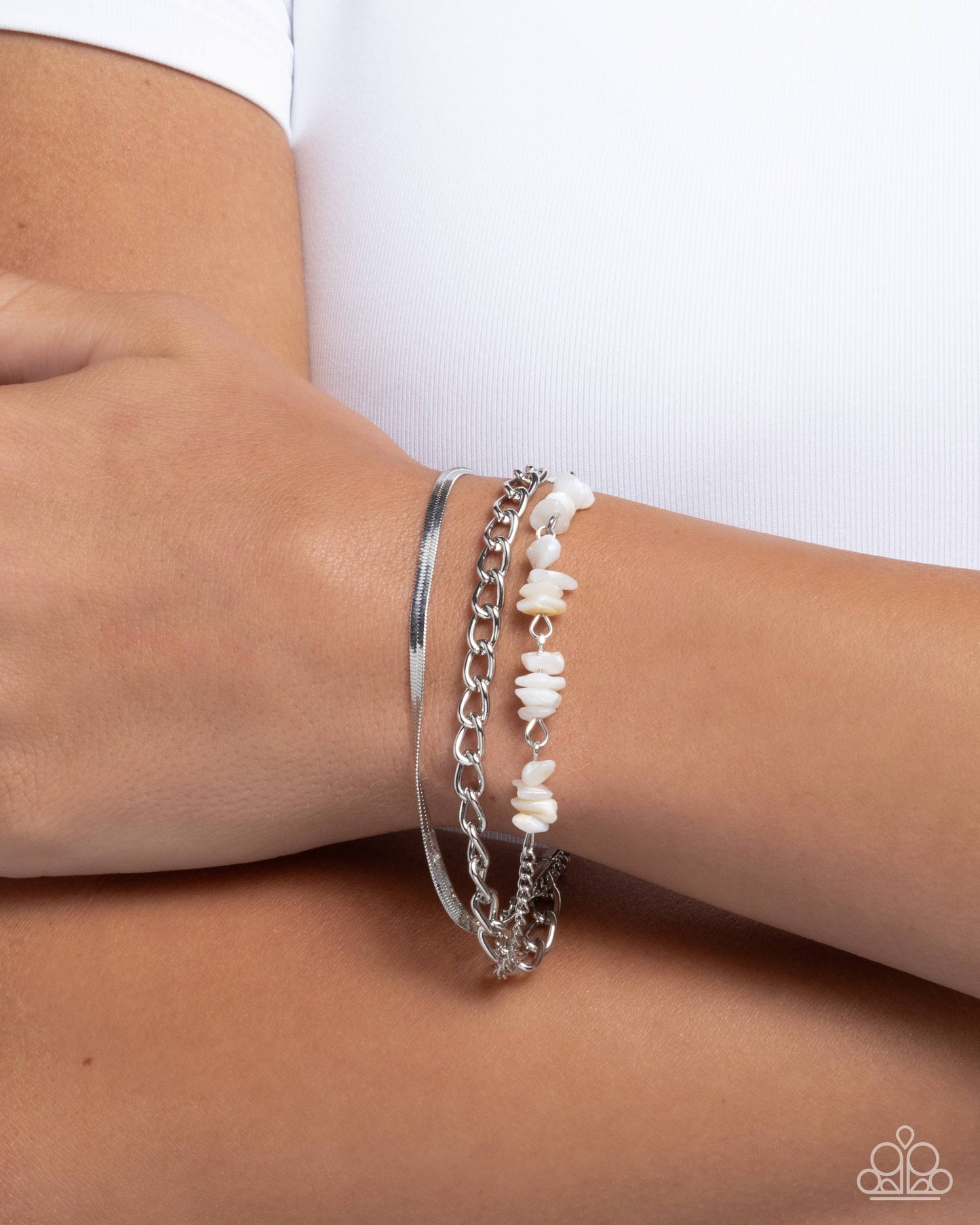 Gracious Host - Silver w/White Bracelet