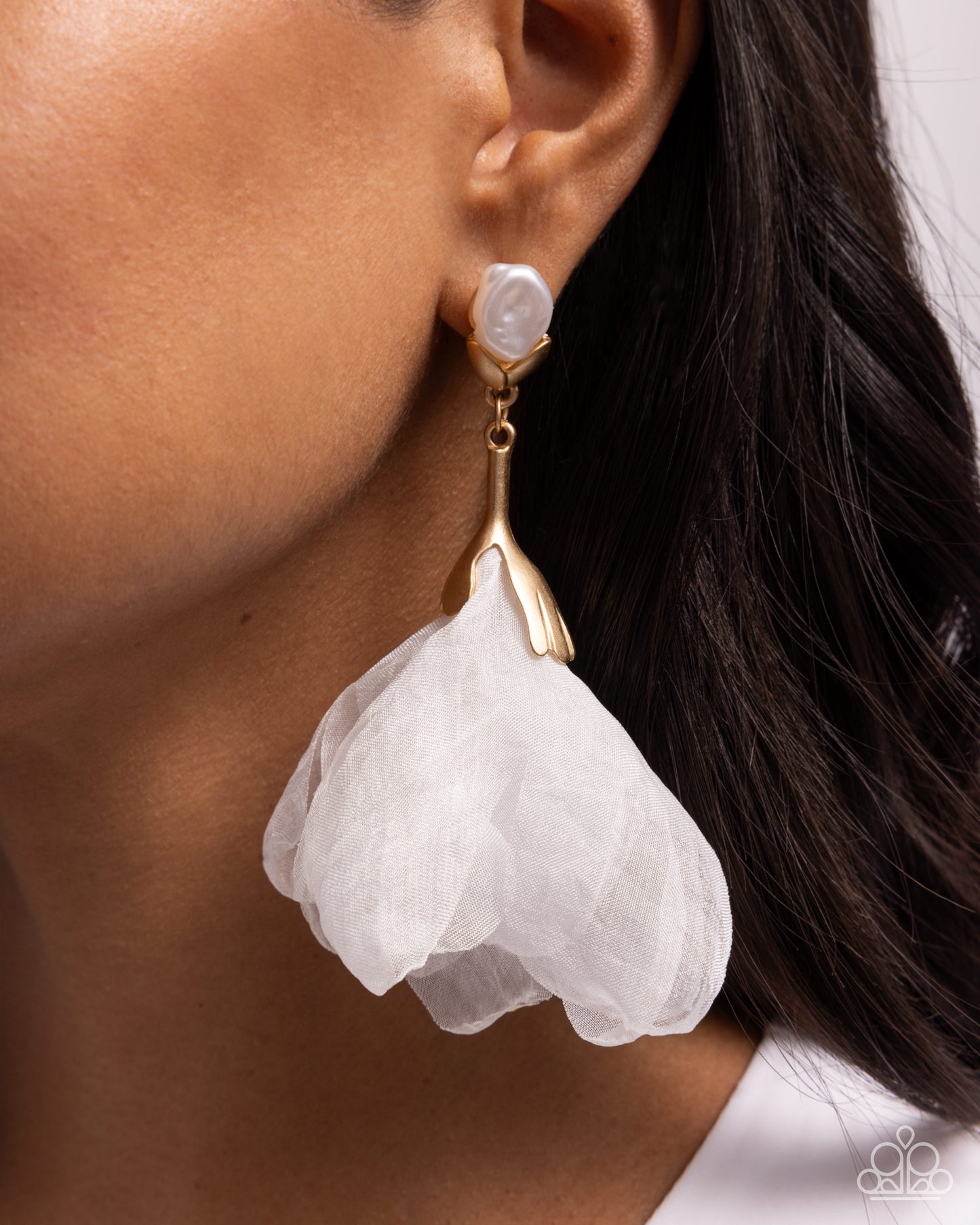 Corps de Ballet - Gold w/White Earrings
