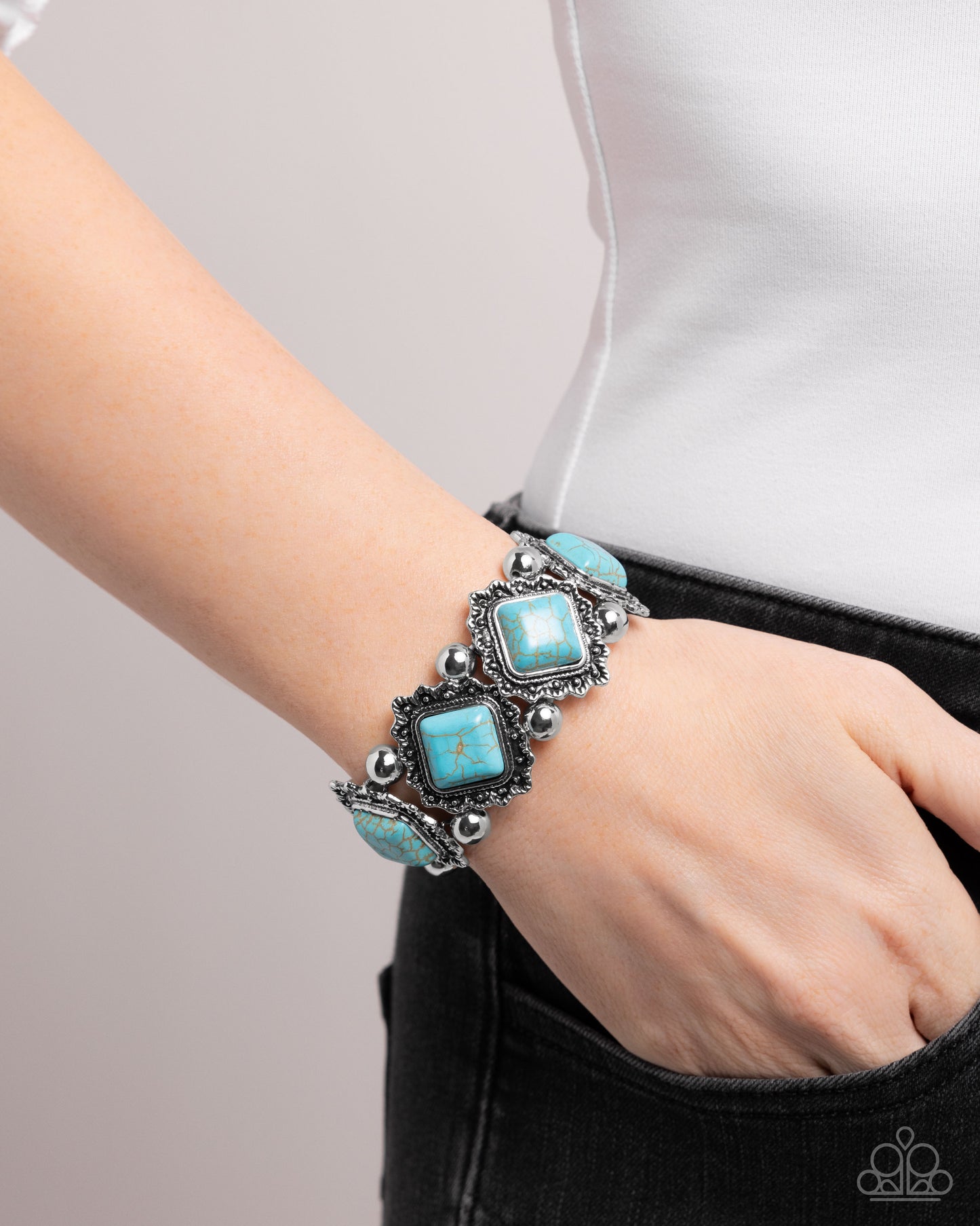 Noble Nature - Silver w/Turquoise Stone Bracelet