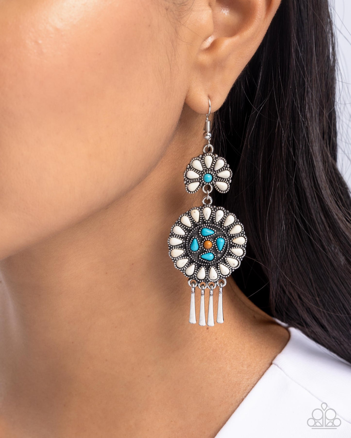 Watch the Sunset - White Multi Earrings