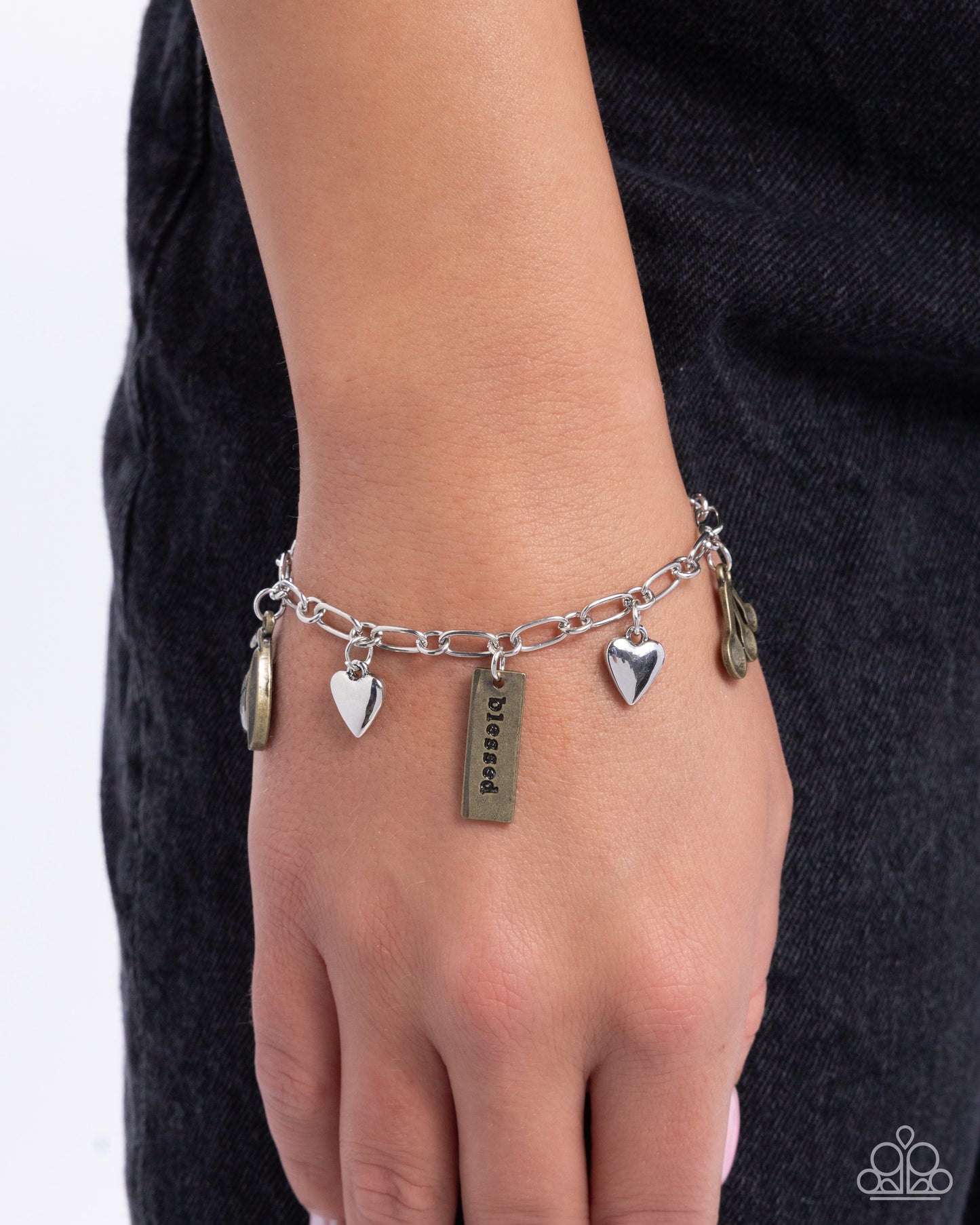 Glass Half Full Haute - Silver w/Brass Bracelet