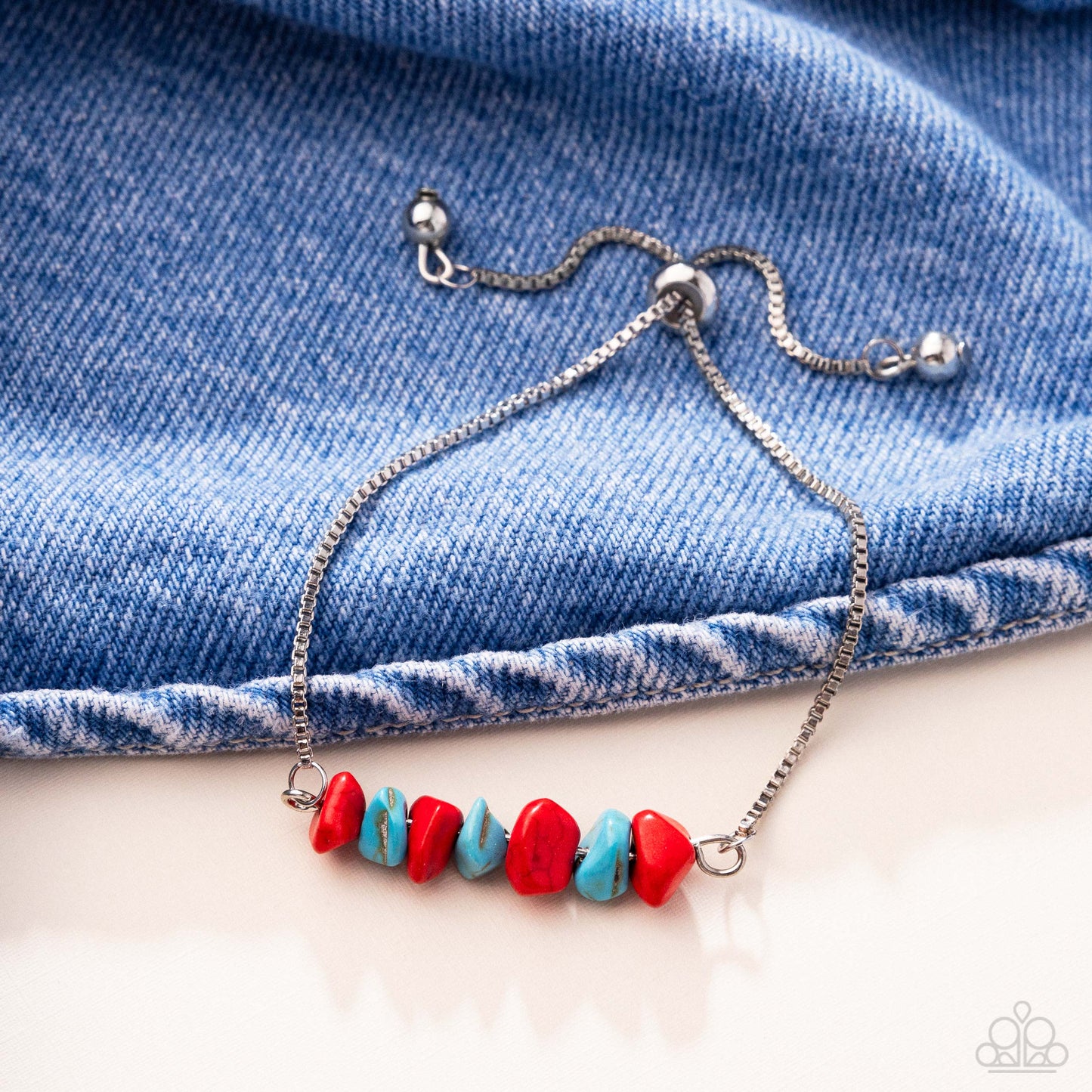 Conquering Canyon - Silver w/Red & Turquoise Bracelet