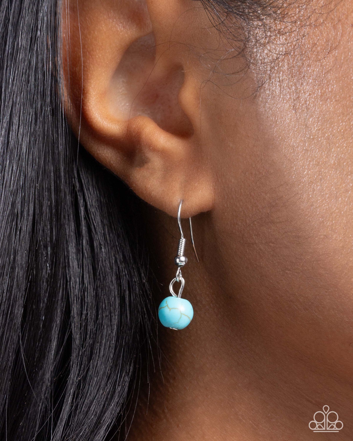 Tasteful Texture - Silver w/Blue Flower Necklace