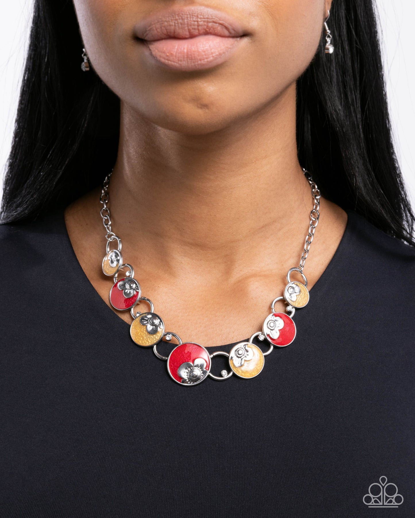 Blooming Bravado - Yellow & Red Necklace