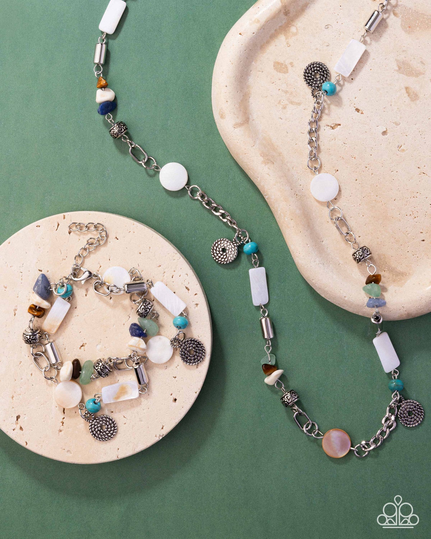 Sentimental Serenity - Complete Look - Necklace & Bracelet Set