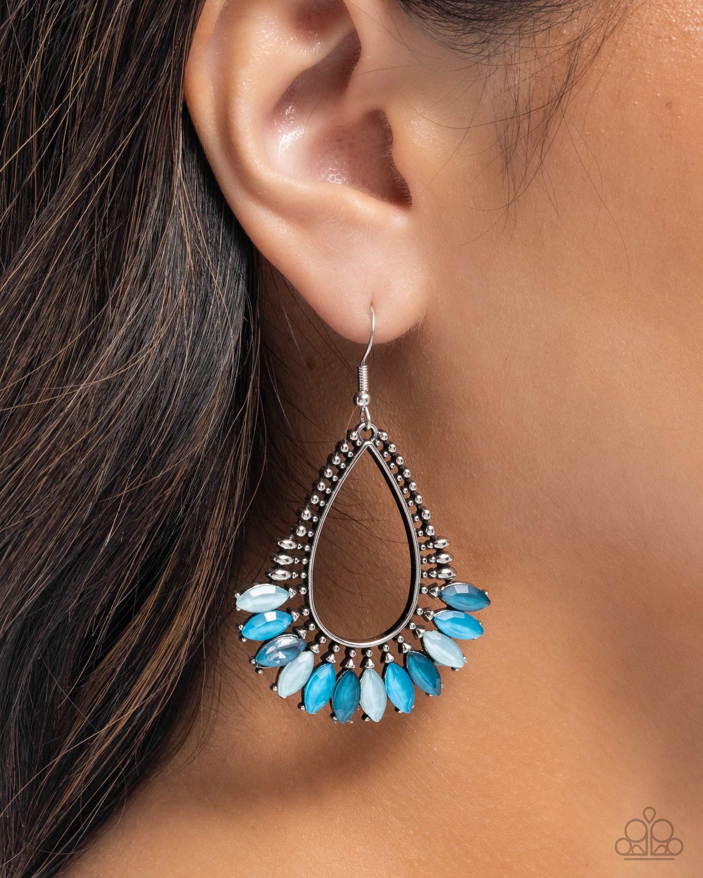Pronged Pattern - Blue Earrings