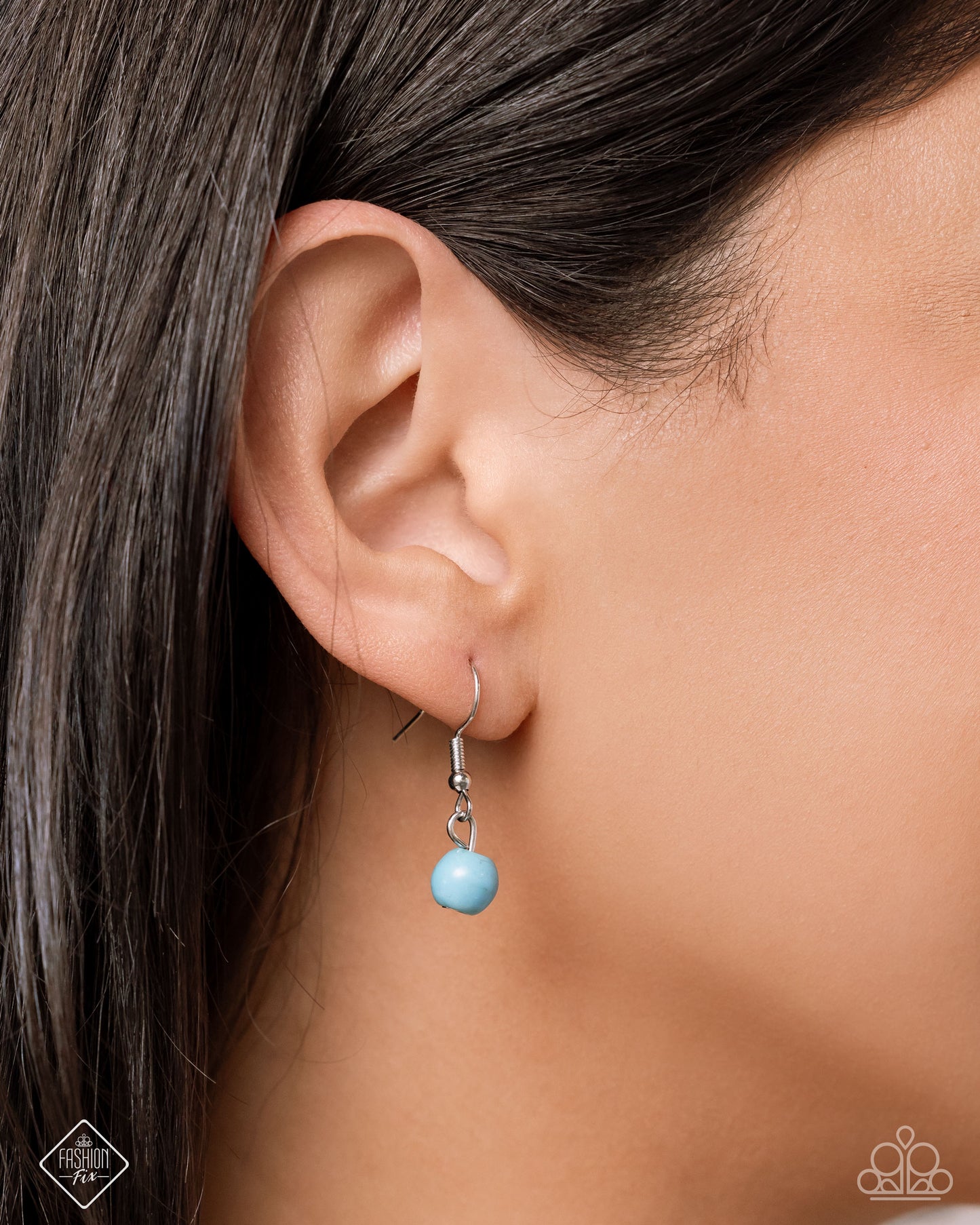 Southwestern Souvenir - Silver w/Turquoise Blue Necklace