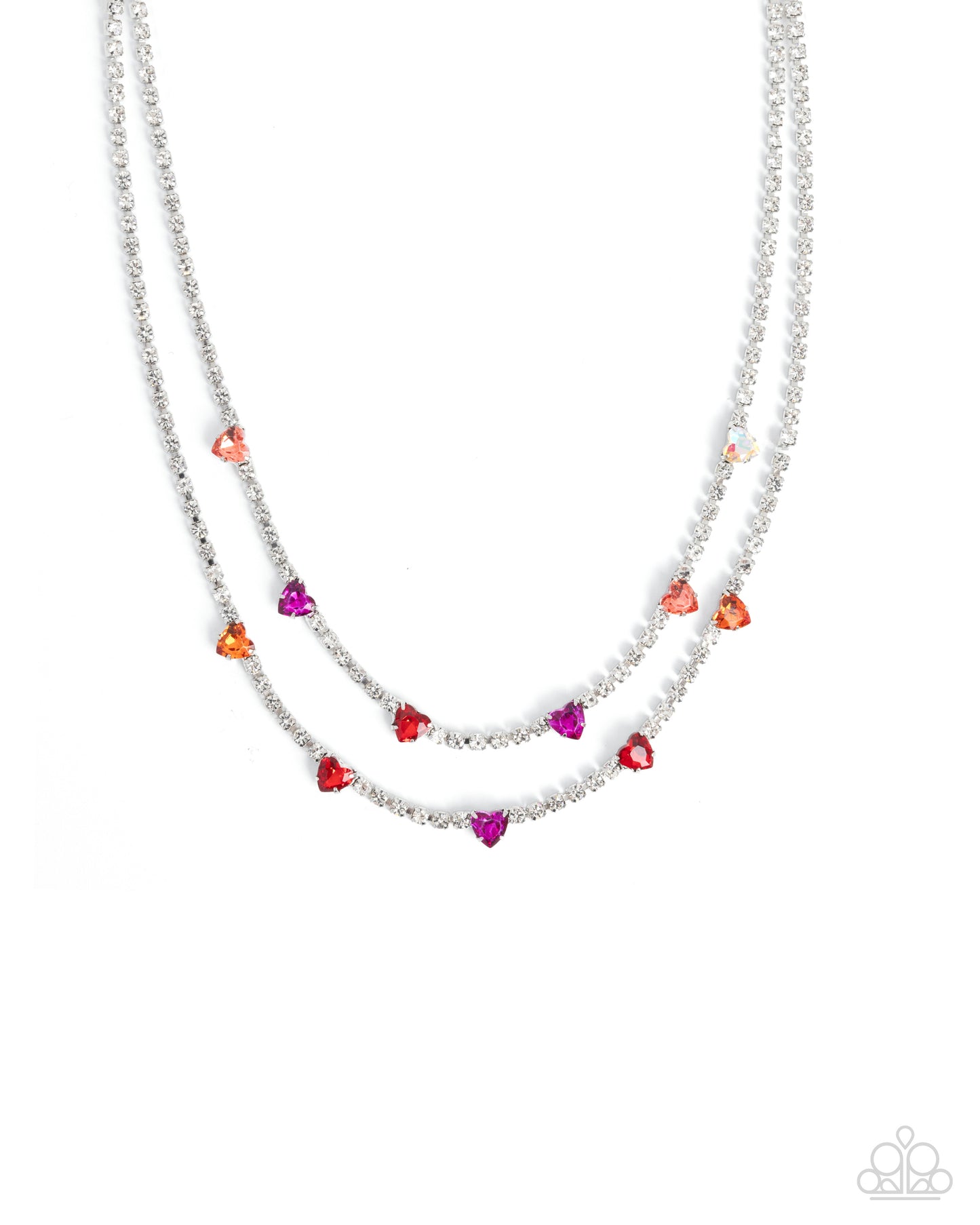 Courting Closeness - Silver w/Multi Heart Necklace