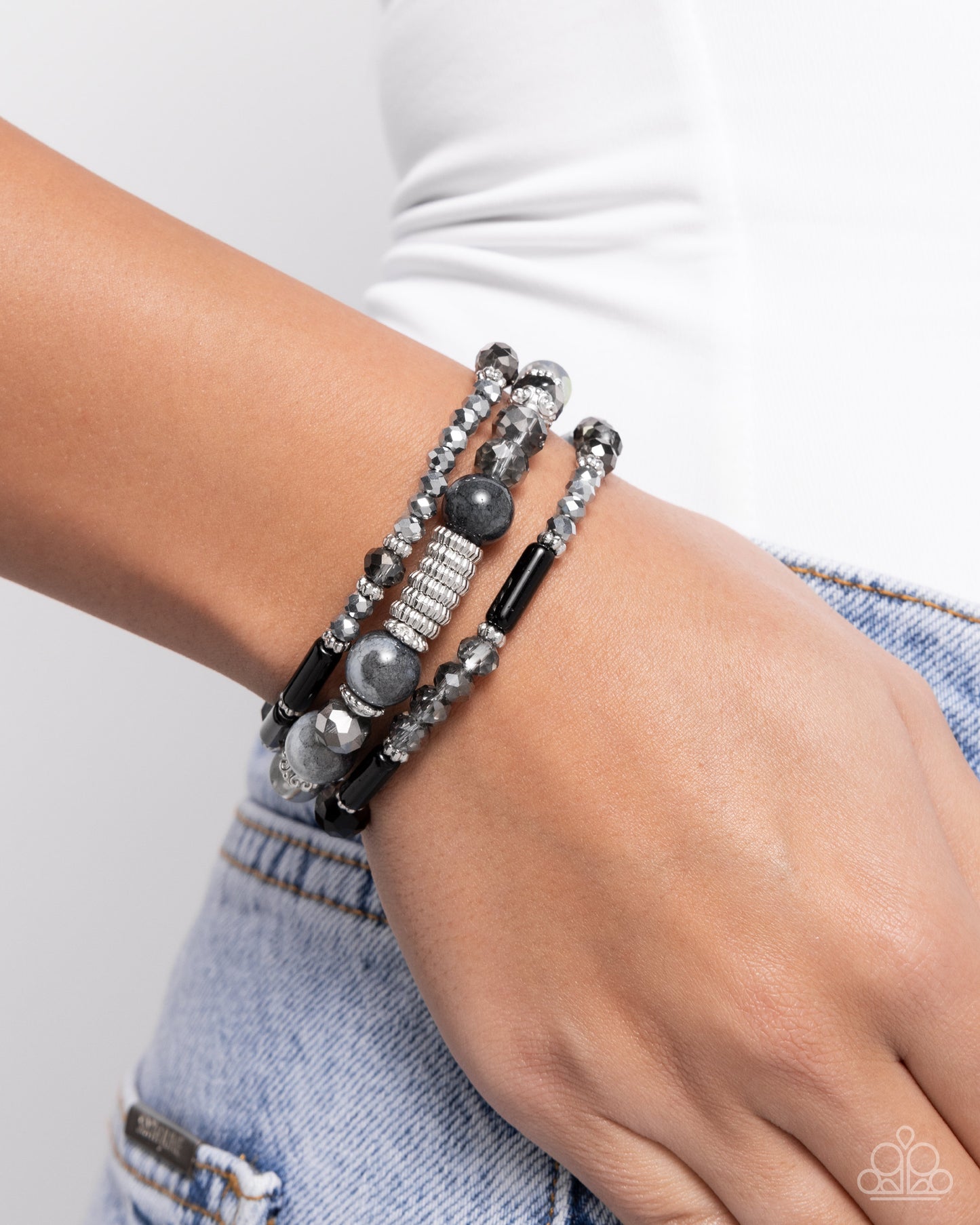 Colorful Conversation - Silver w/Black Bracelet
