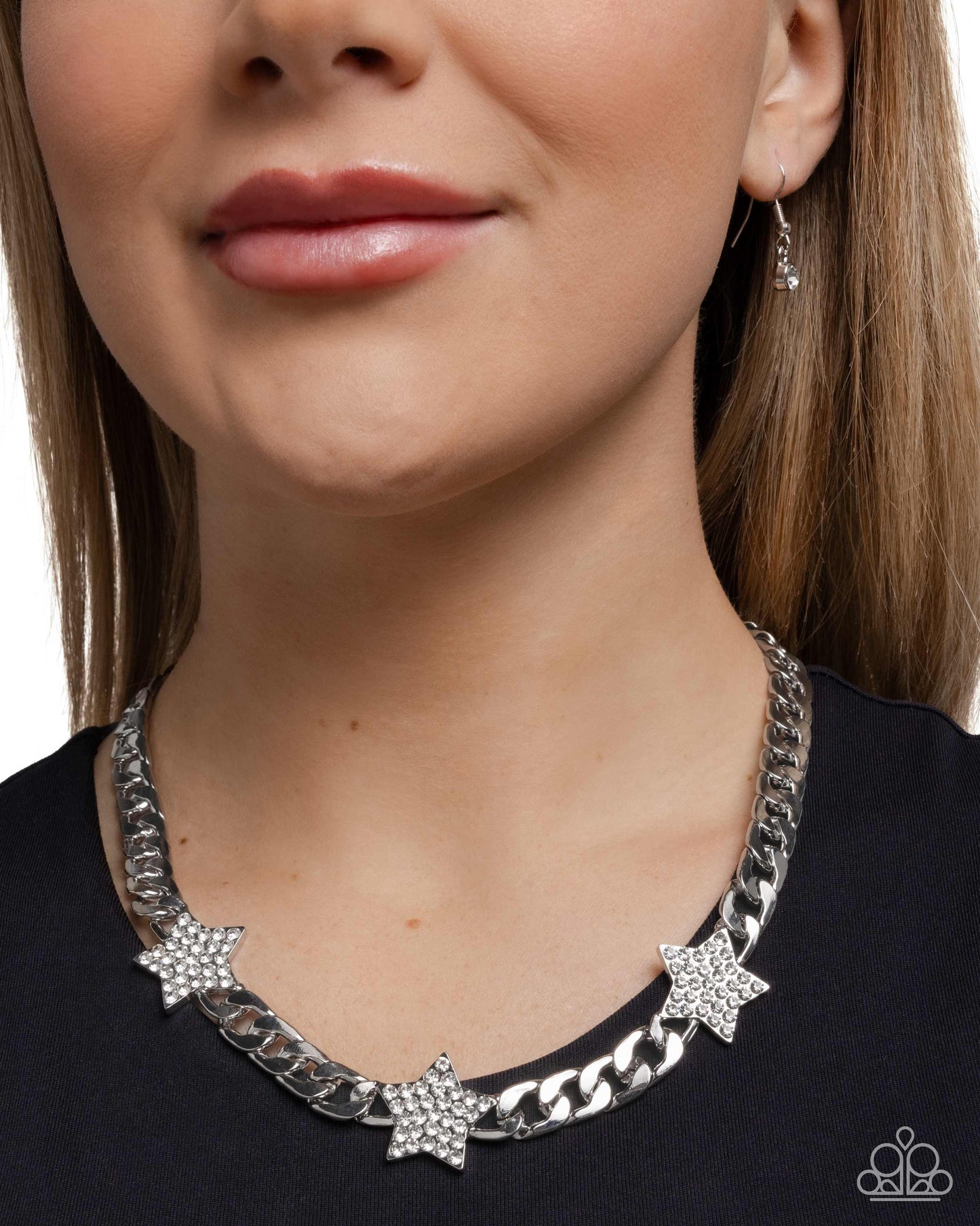 Uncle Sam Stars - Silver w/Stars Necklace