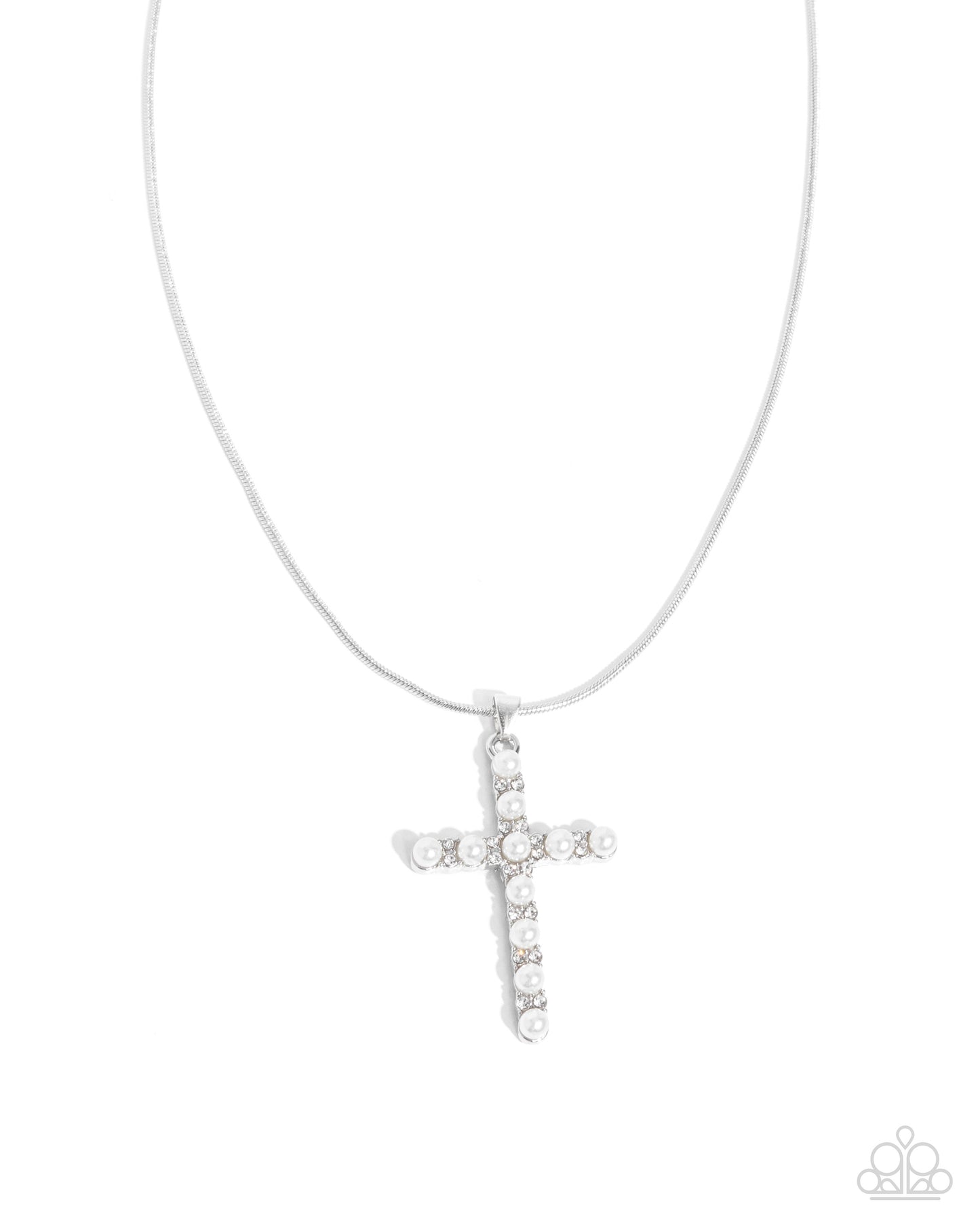 Holy Harmony -Silver w/White Pearls Necklace