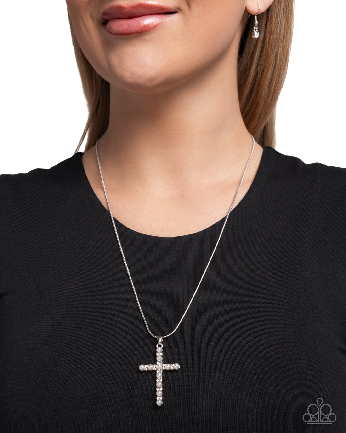 Holy Harmony -Silver w/White Pearls Necklace