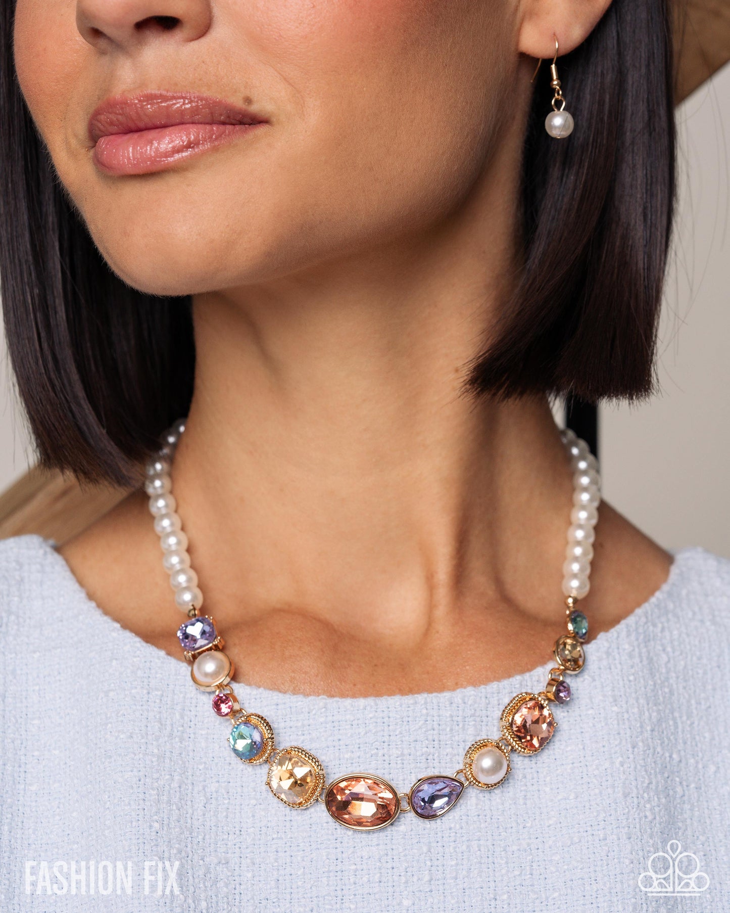 Adorably Antique - Multi & Pearls Necklace
