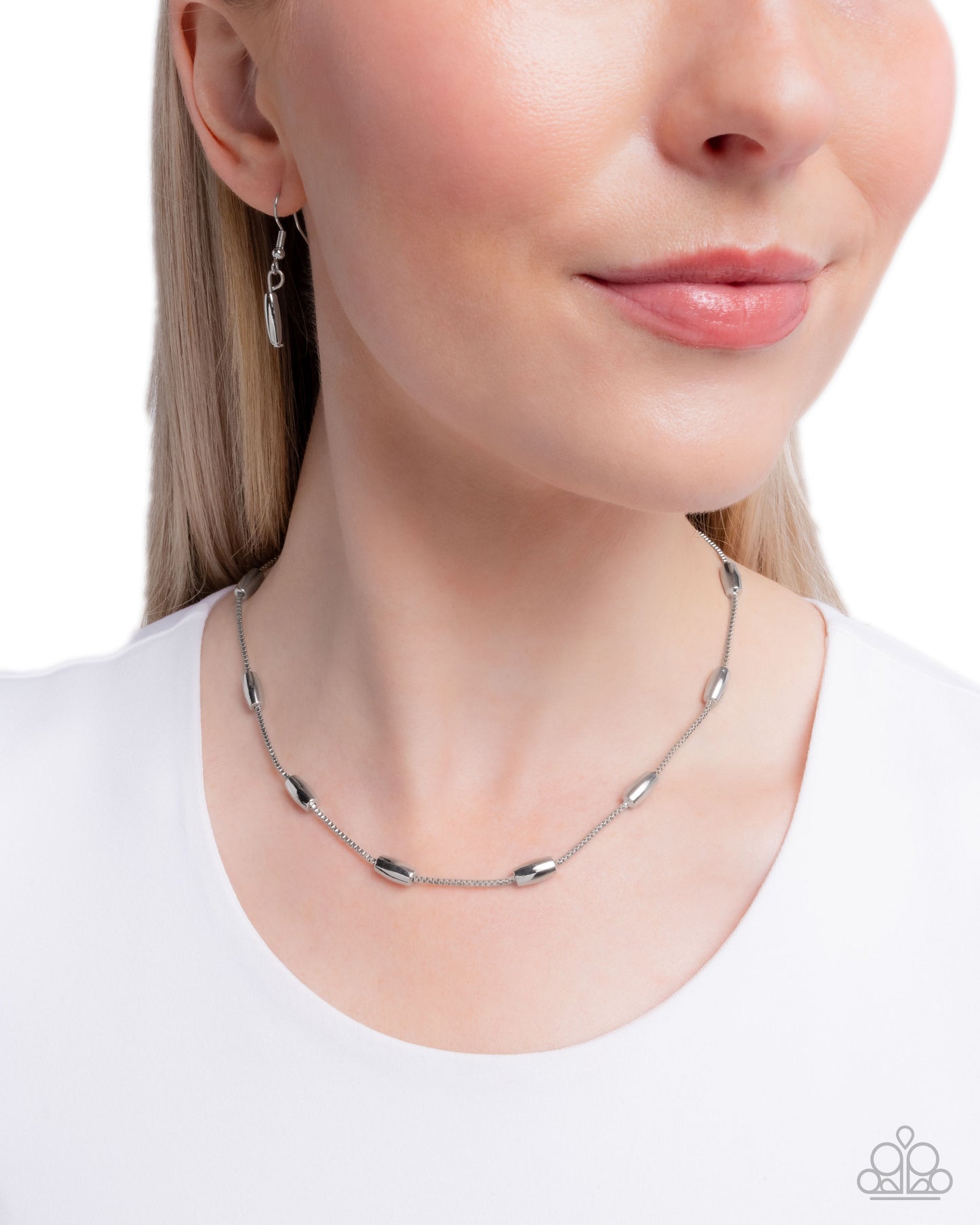 Cylindrical Chic - Silver Necklace