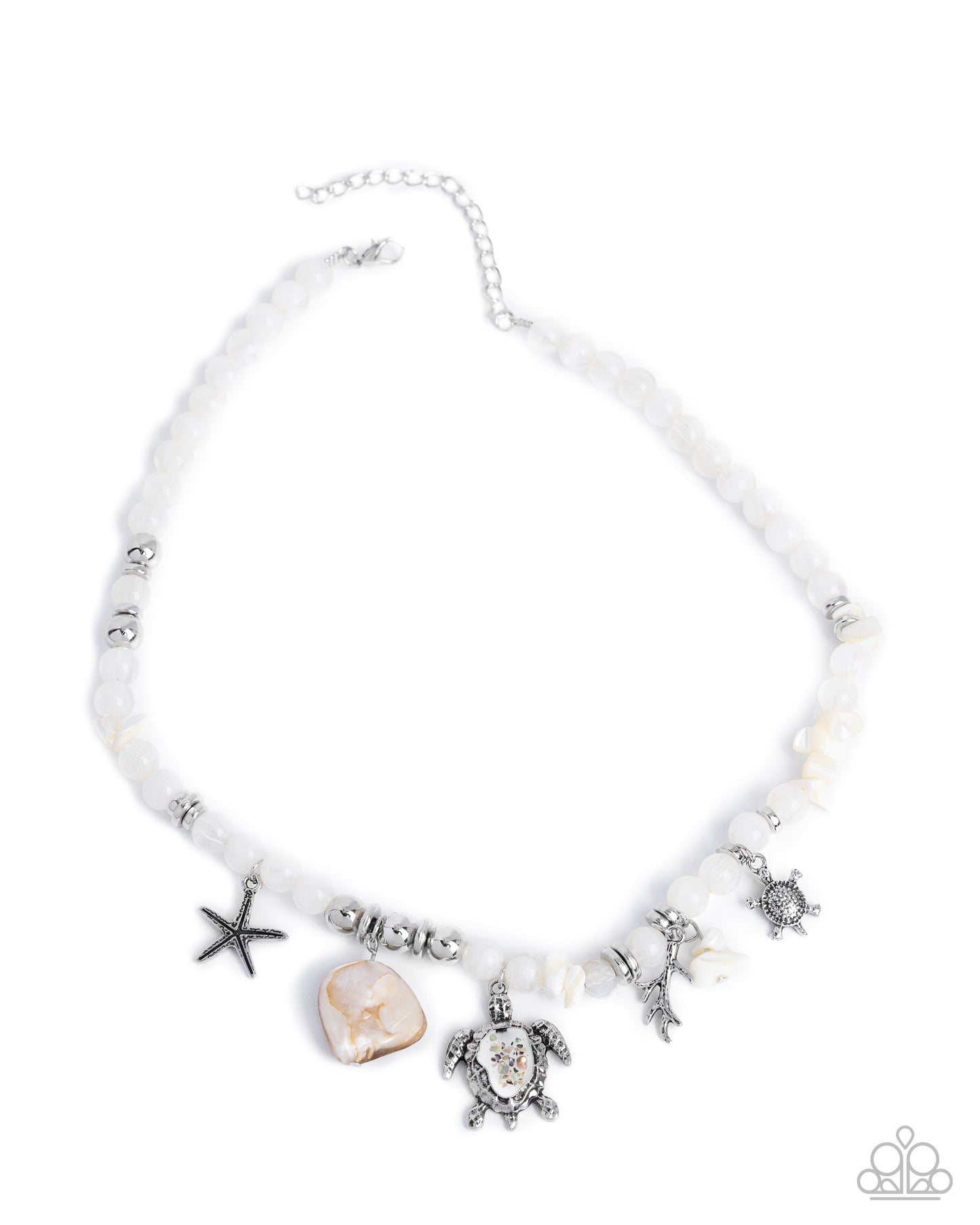 Operation Ocean - Silver w/White Necklace