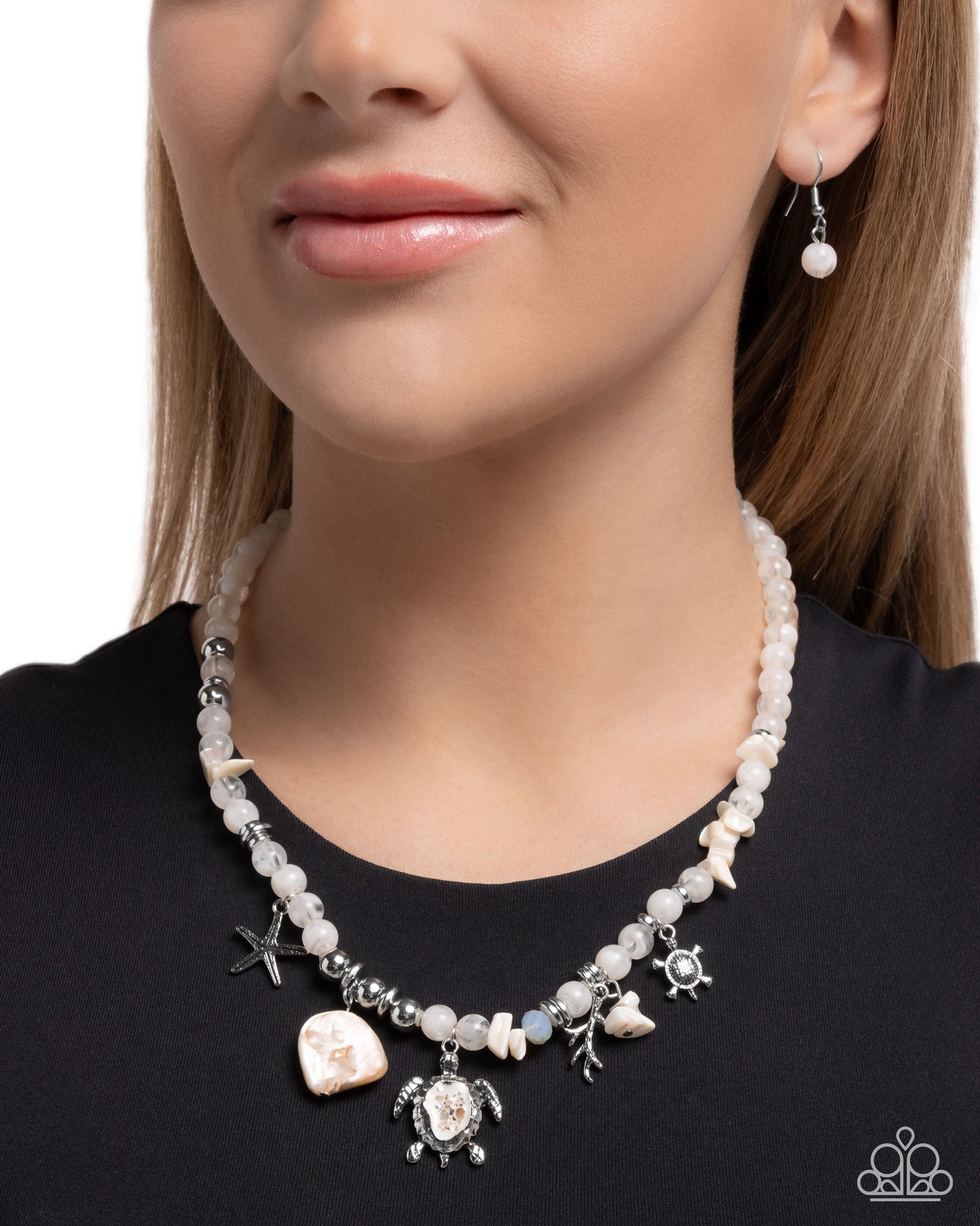 Operation Ocean - Silver w/White Necklace
