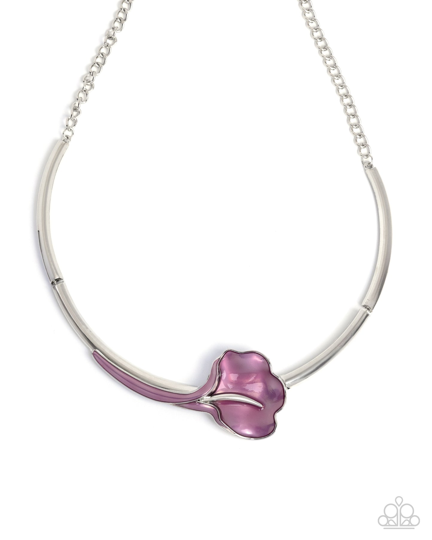 Calla Lily Chic - Silver w/Purple Necklace