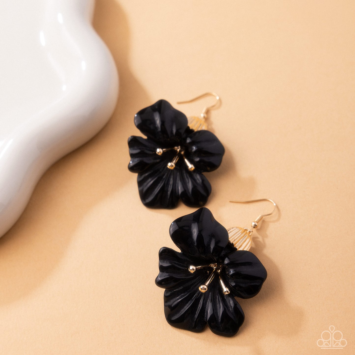 Blossoming Boardroom -Gold w/Black Earrings