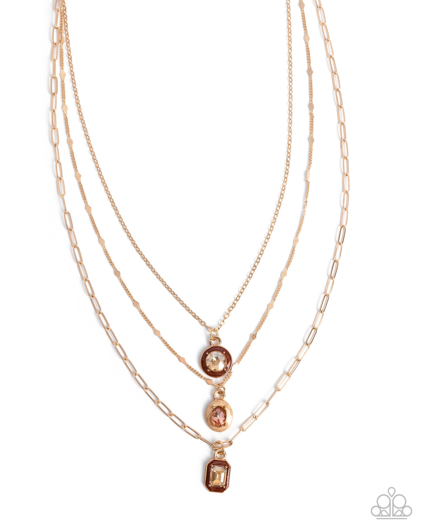Driven Dazzle - Gold w/Brown Necklace