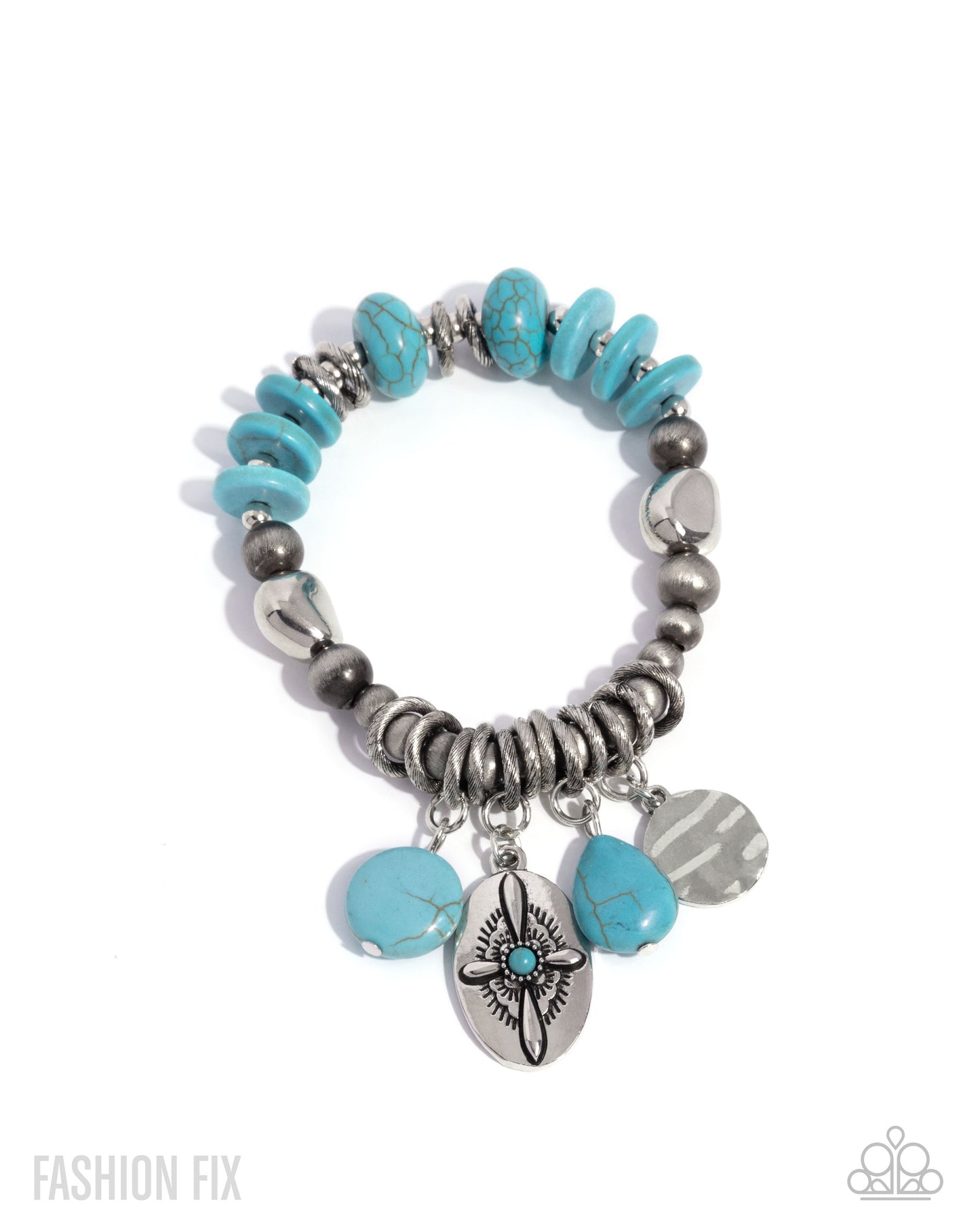 Authentic Apparel - Silver w/Turquoise Stone Bracelet