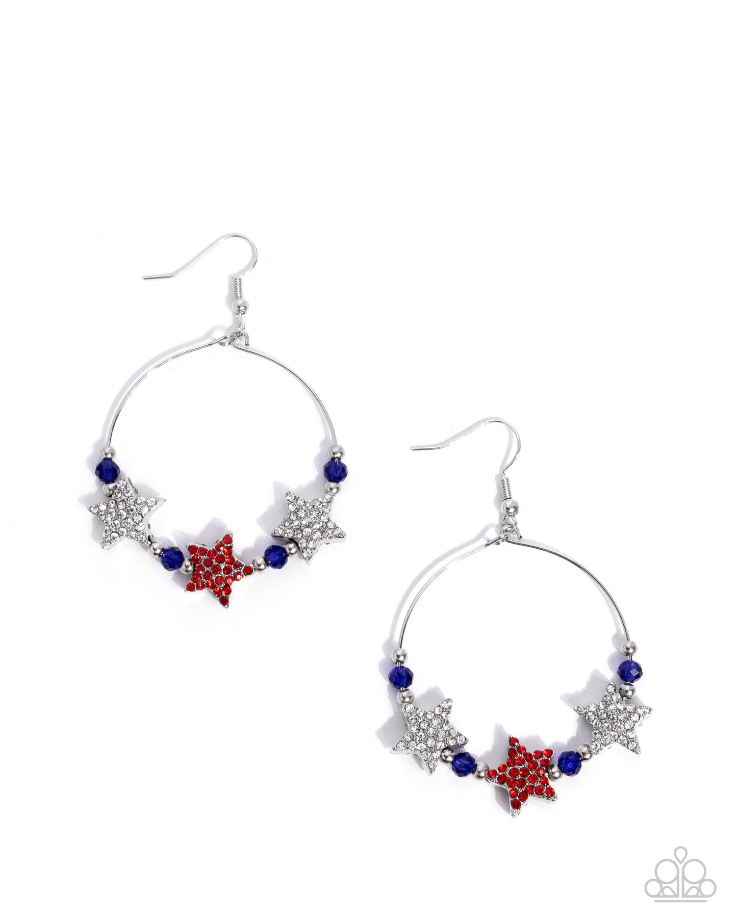 Country Countdown - Silver w/Red, White & Blue Earrings