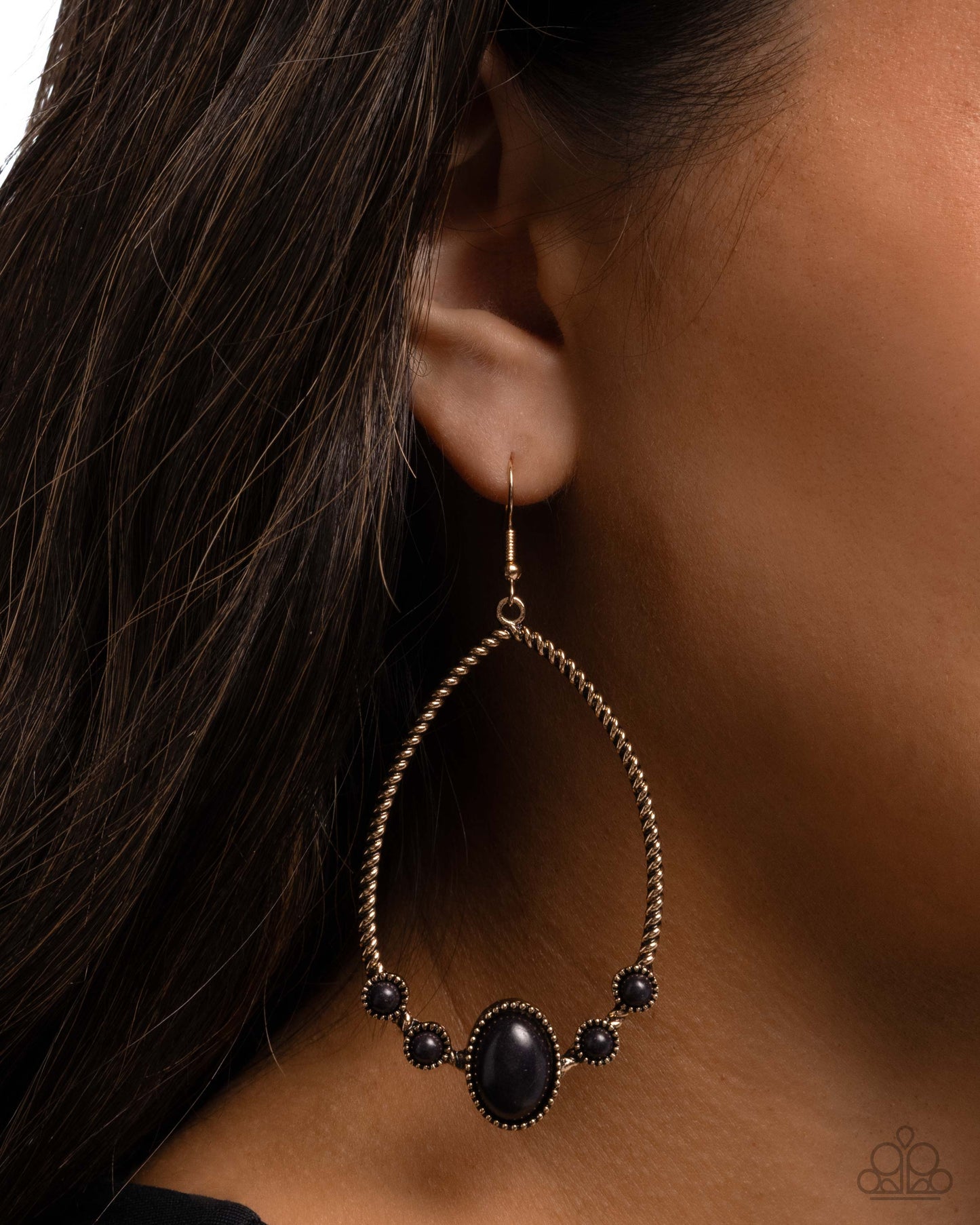 Coiled Craze - Gold w/Black Earrings