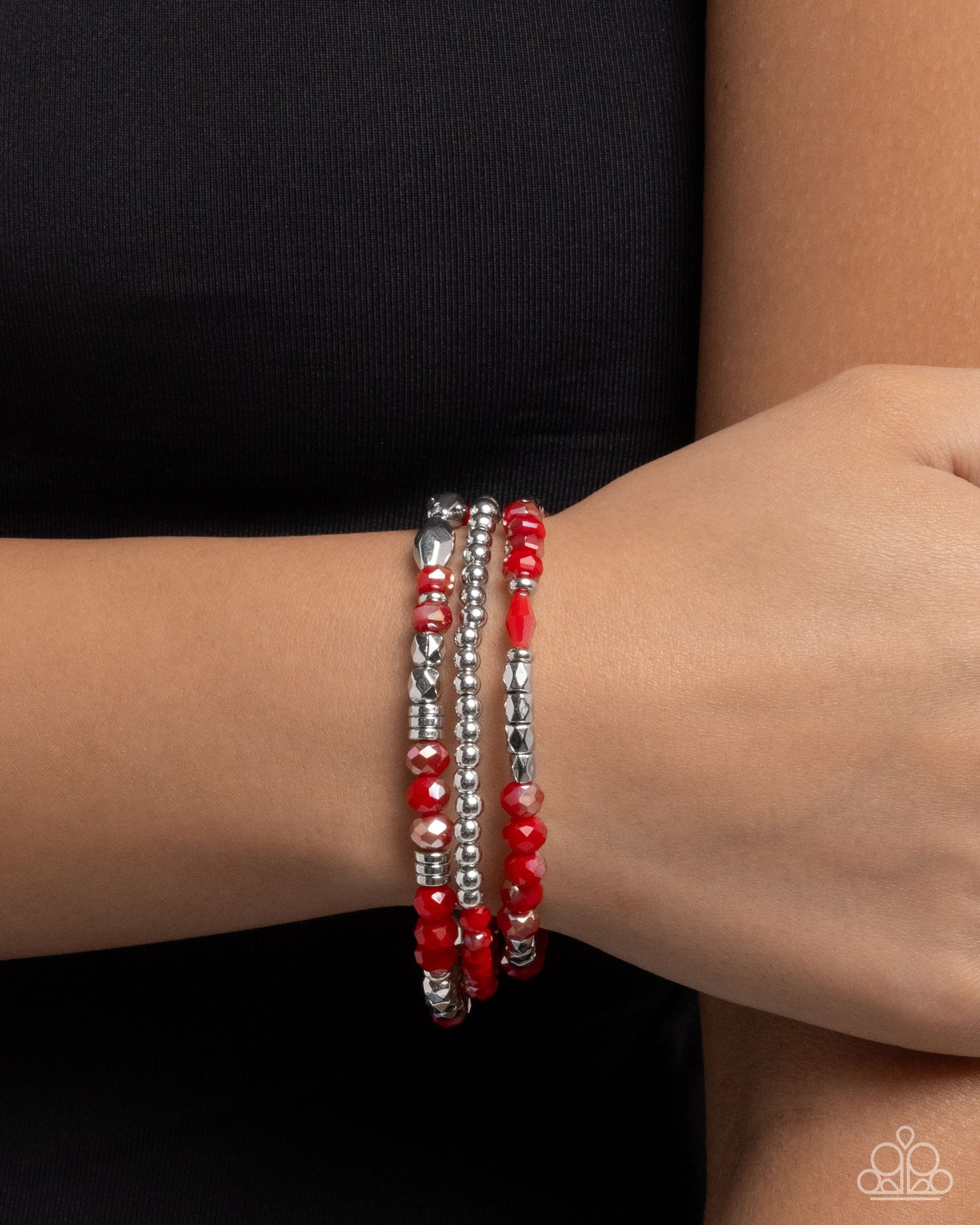 Friendly Facets - Red Bracelet