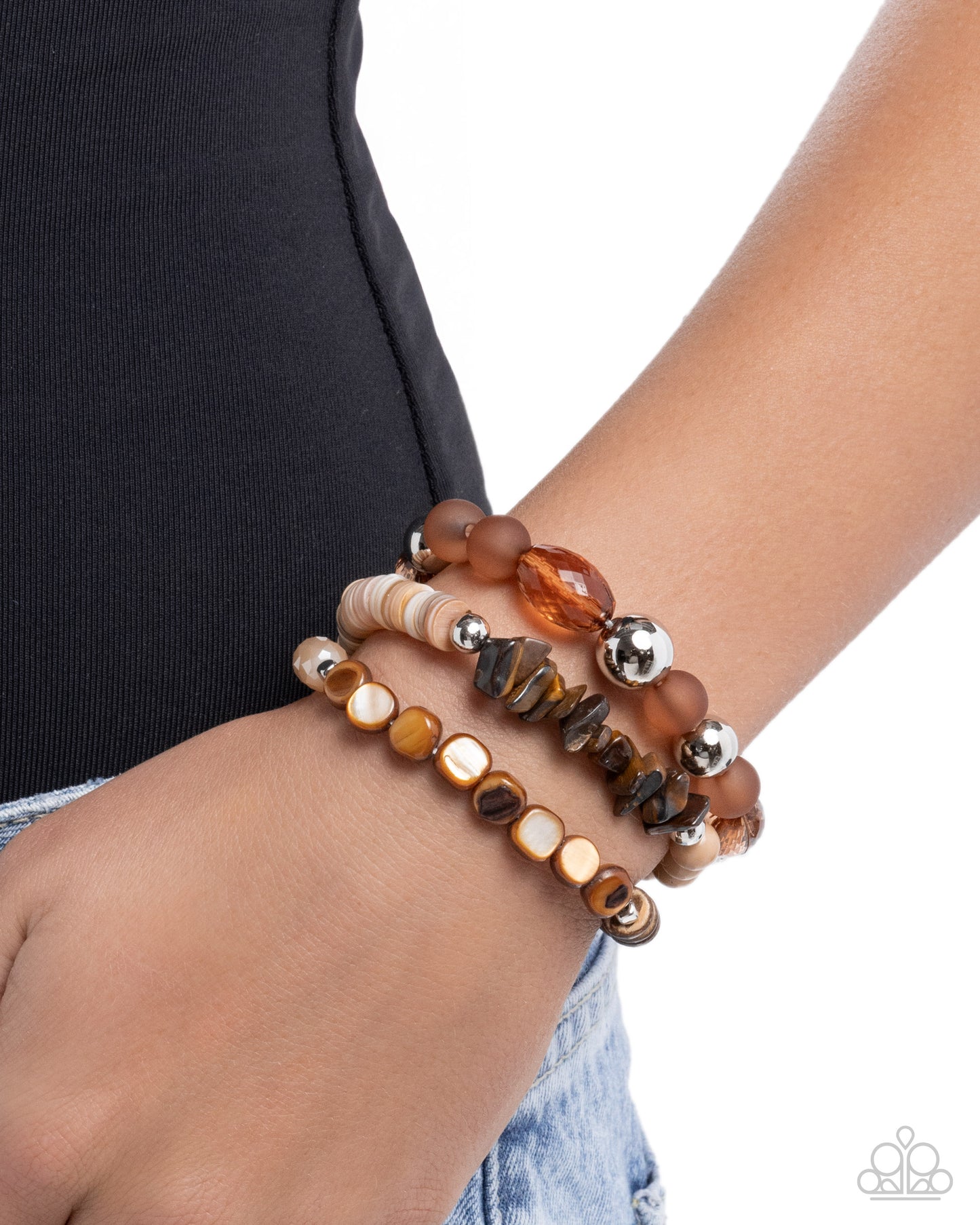 Seasonal Stretch - Brown Bracelet